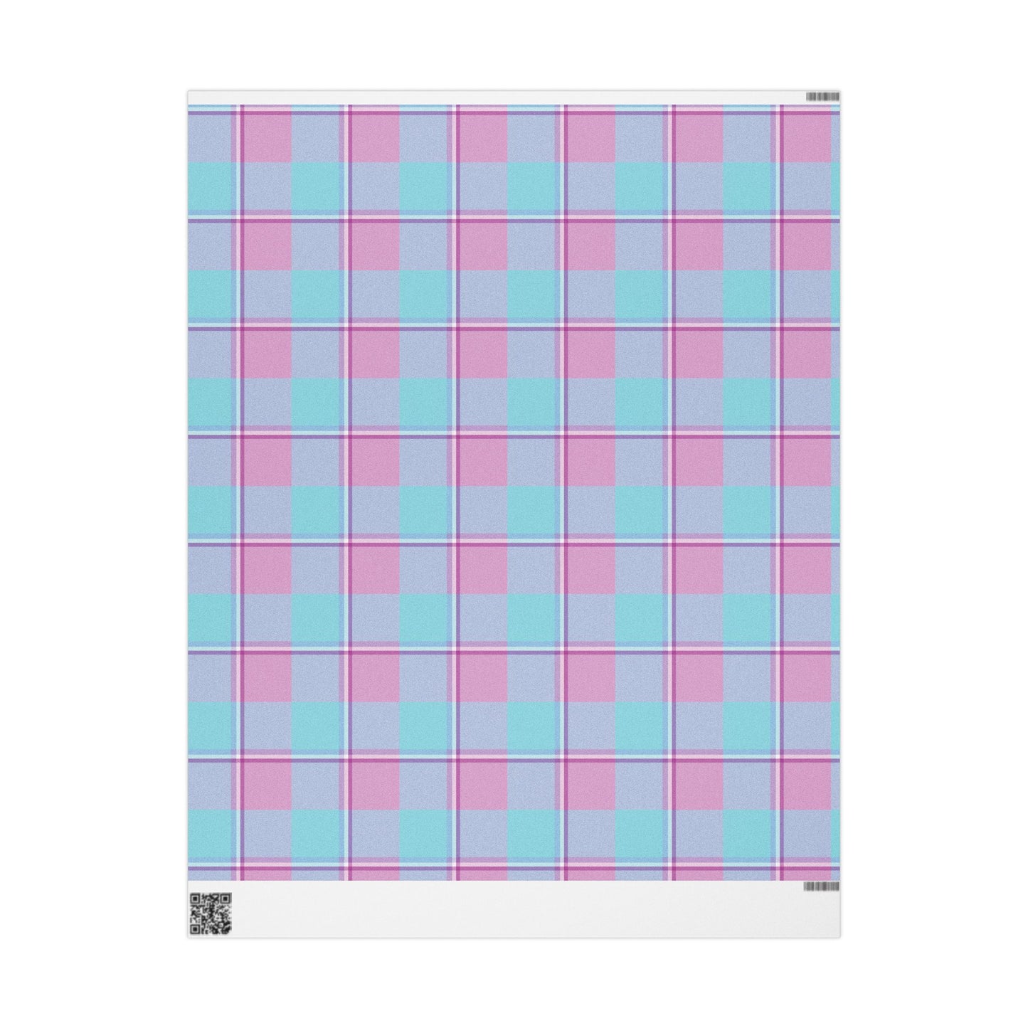 Mauve and Malibu Plaid Wrapping Paper, Holiday Gift Wrap, Christmas, Birthdays, Eco-Friendly, Rustic Chic, Unique Designs