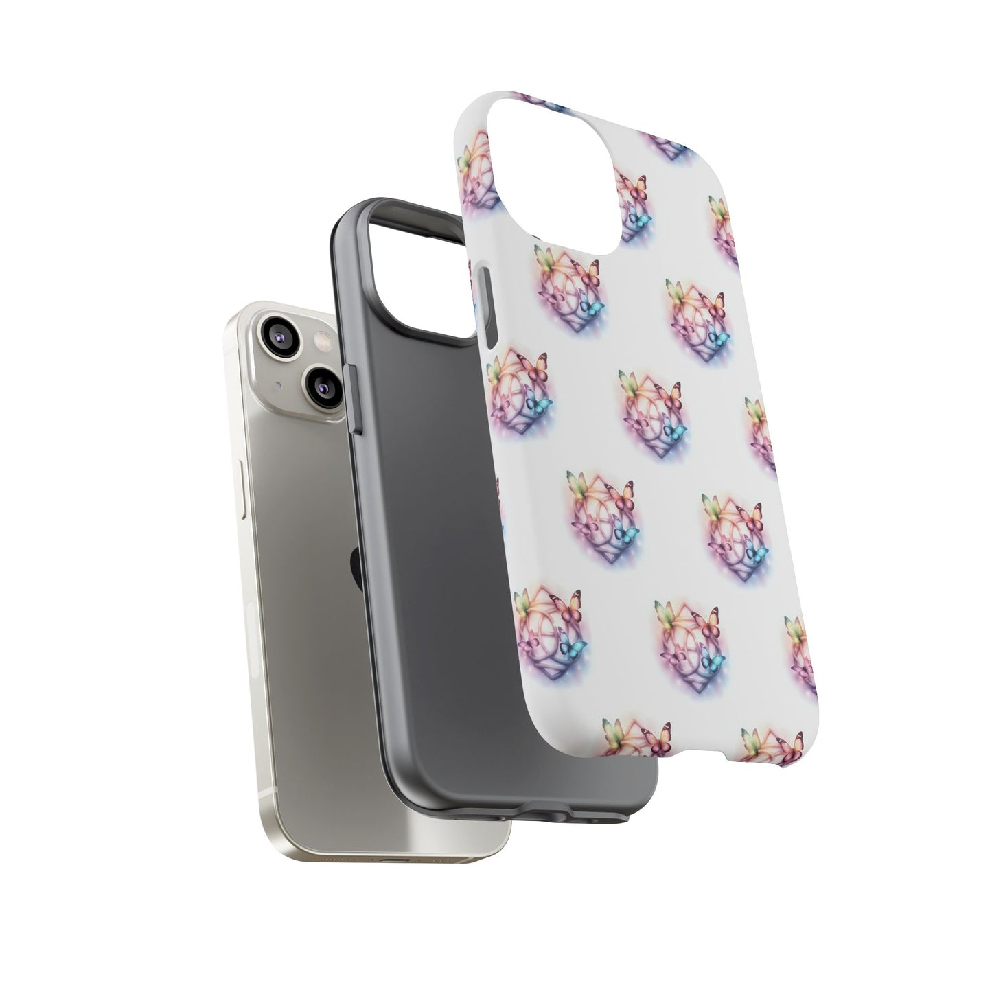 Colorful Butterflies Phone Case, Tough Cases, Cute Butterfly Lover Gift, Trendy Phone Cover, Nature Print Case