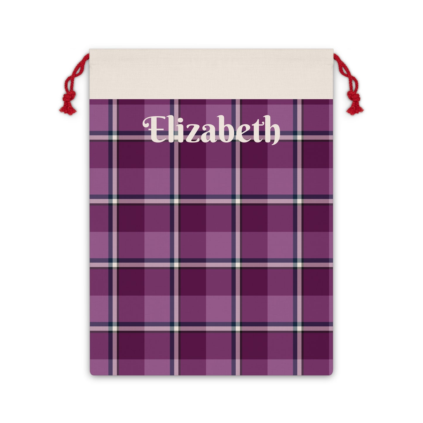 Personalized Plaid Gift Bag for Holidays, Plaid Party Favor Bag, Rustic Gift Pouch, Cute Gift Wrap, Eco-Friendly Storage Bag - Celtic Scents