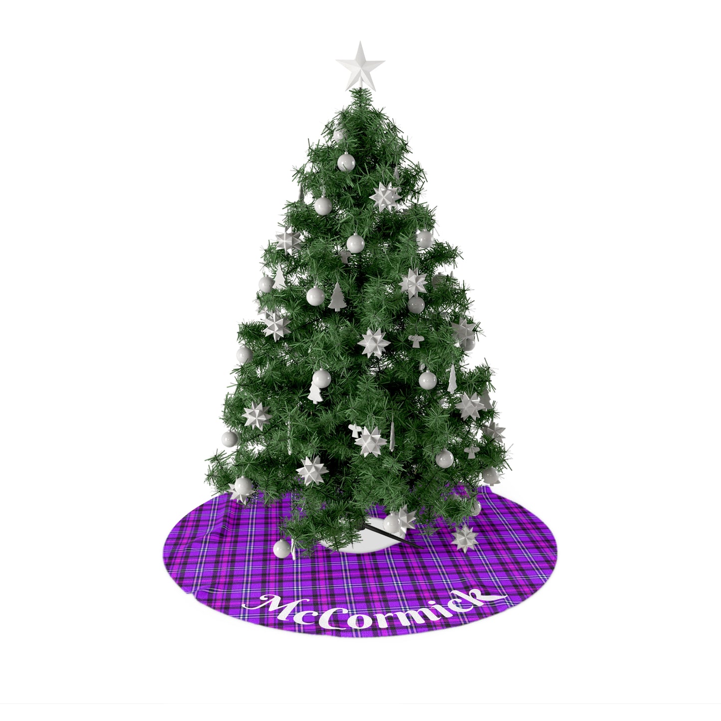 Cozy Purple Plaid Christmas Tree Skirt, Personalized Holiday Decor, Festive Home Accent, Unique Gift for Christmas, Family Gathering - Celtic Scents