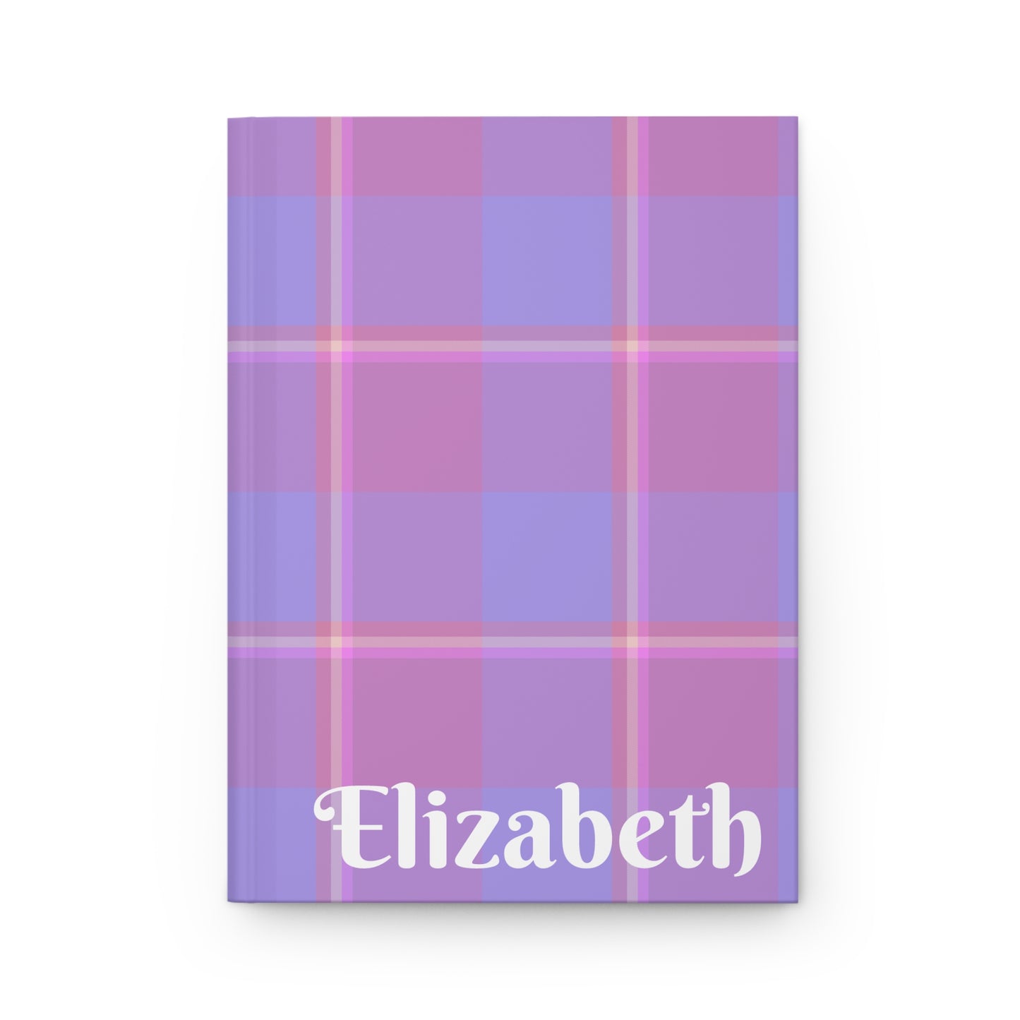 Personalized Plaid Hardcover Journal, Stylish Notebook, Gift for Writers, School Supplies, Planner, Purple Design - Celtic Scents