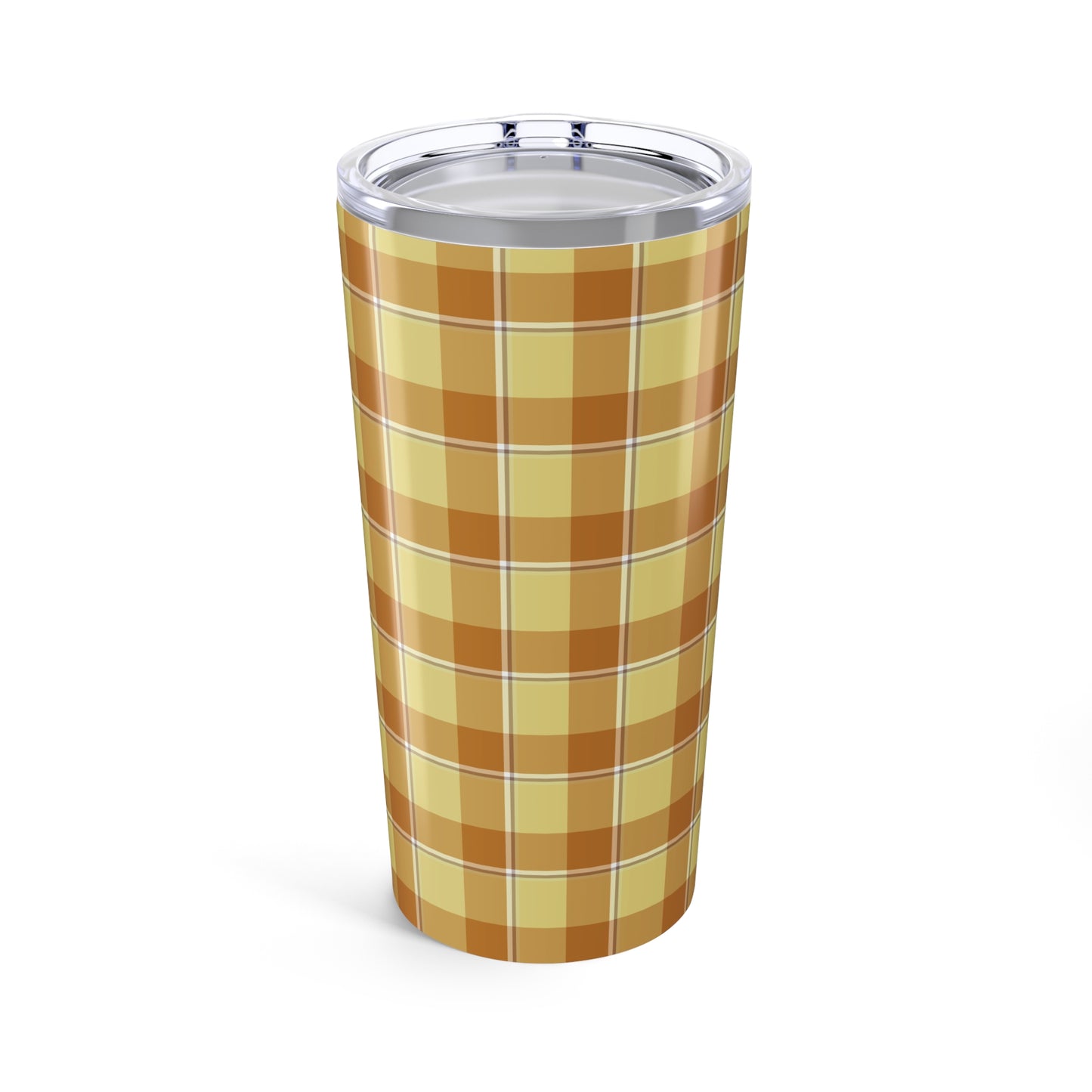 Cozy Plaid Tumbler, 20oz Travel Mug, Fall Drinkware, Autumn Gift, Checkered Design, Insulated Cup - Celtic Scents