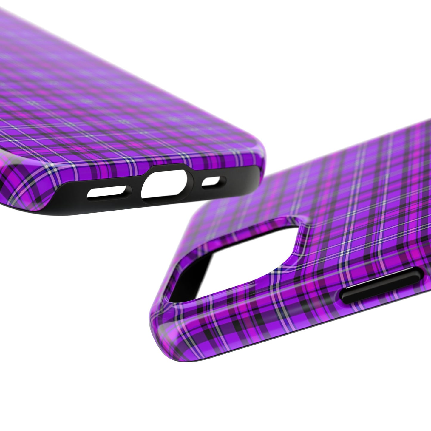 Purple Plaid Stylish Tough Phone Cases, Durable Phone Cover, Protective Case, Trendy Design, Gifts for Her - Celtic Scents