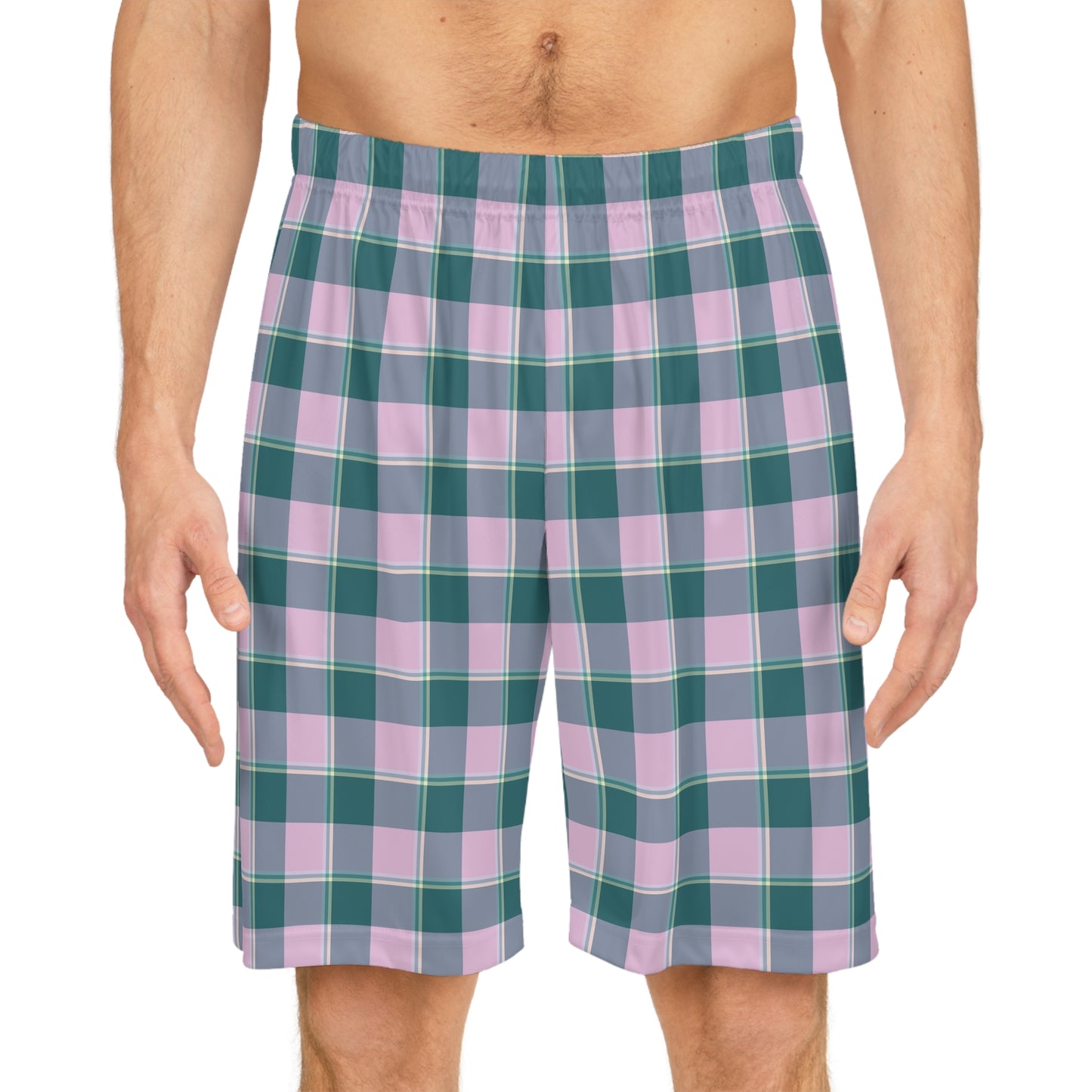 Ming and Melanie Plaid Basketball Shorts, Casual Activewear, Athletes, Lightweight Gym Shorts