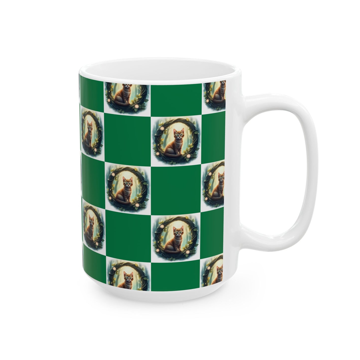 Festive Cat Ceramic Mug - Perfect for Animal Lovers, Christmas Gift, Holiday Coffee Mug, Cozy Home Decor, Cute Tea Cup - Celtic Scents