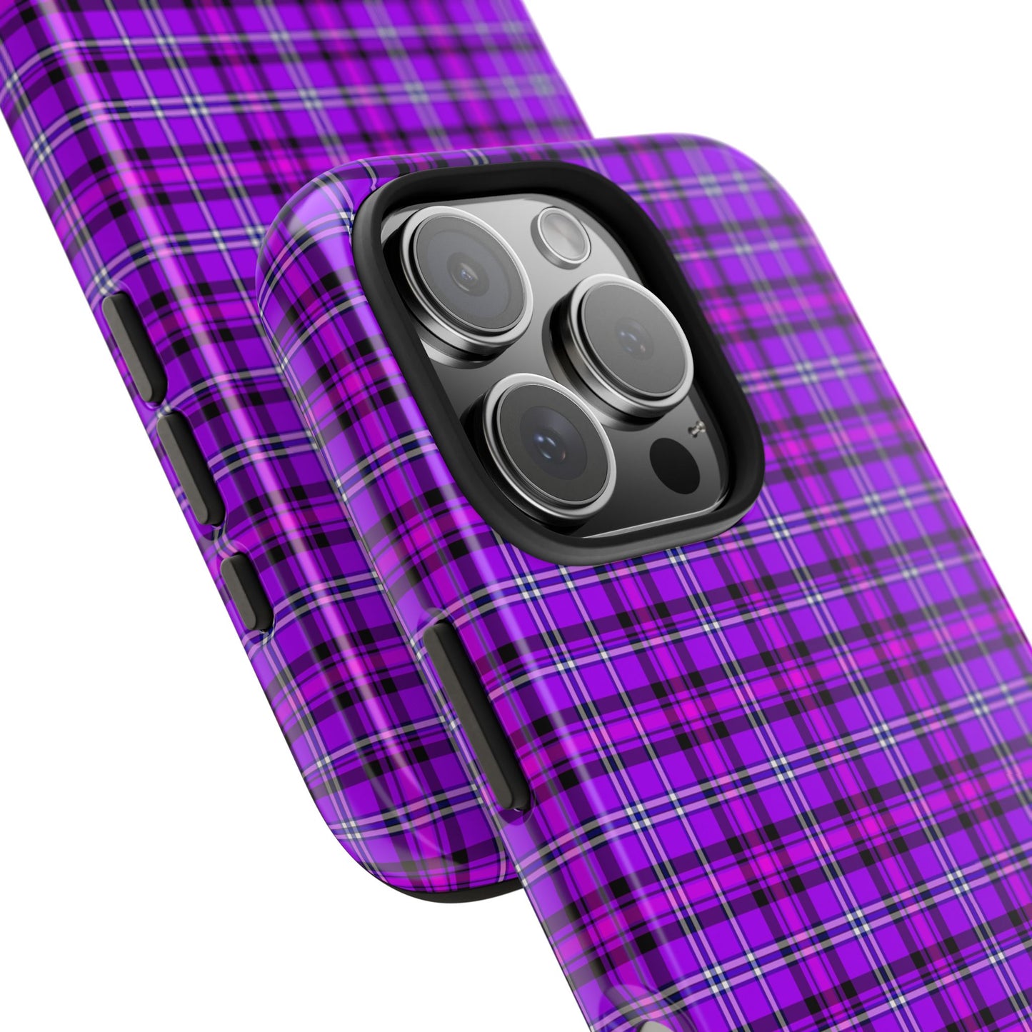 Purple Plaid Stylish Tough Phone Cases, Durable Phone Cover, Protective Case, Trendy Design, Gifts for Her