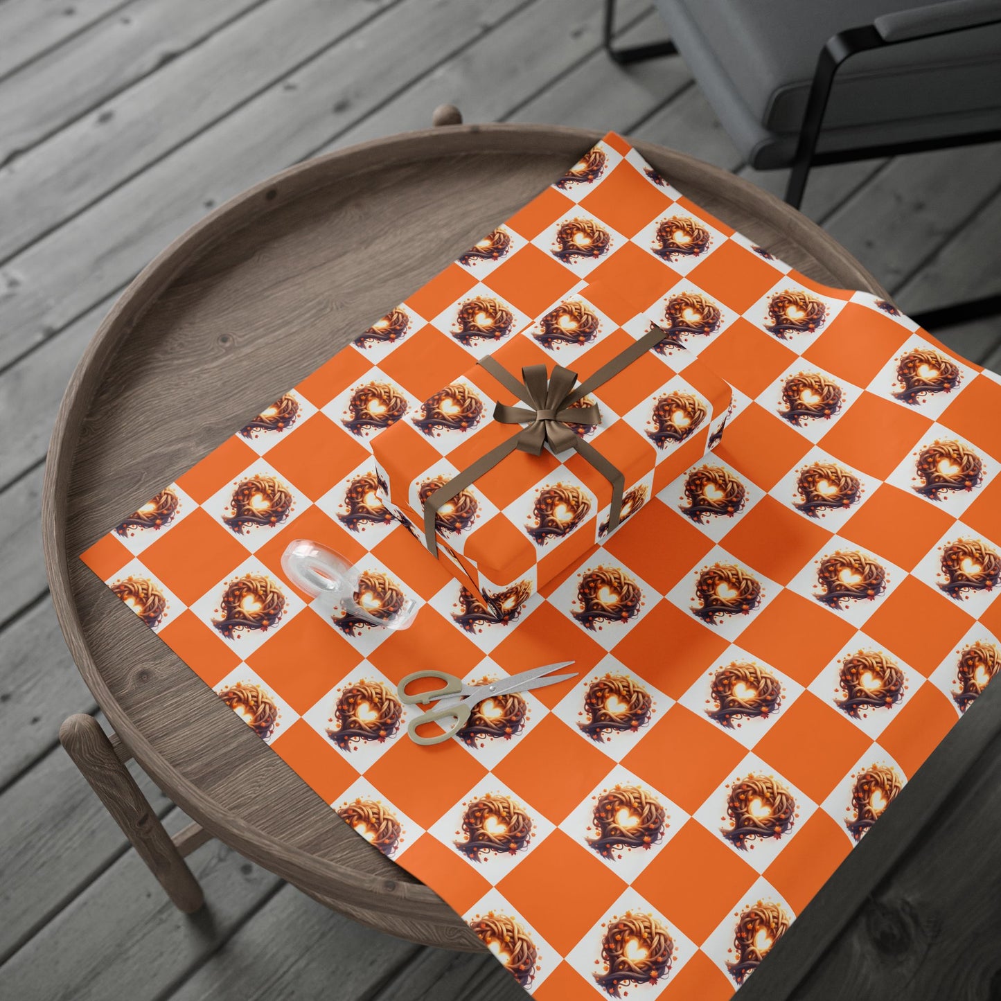 Festive Wrapping Paper - Vibrant Orange Design for Holidays, Birthdays, Celebrations, Gift Wrapping, DIY Projects, Special Occasions, Autumn Design - Celtic Scents