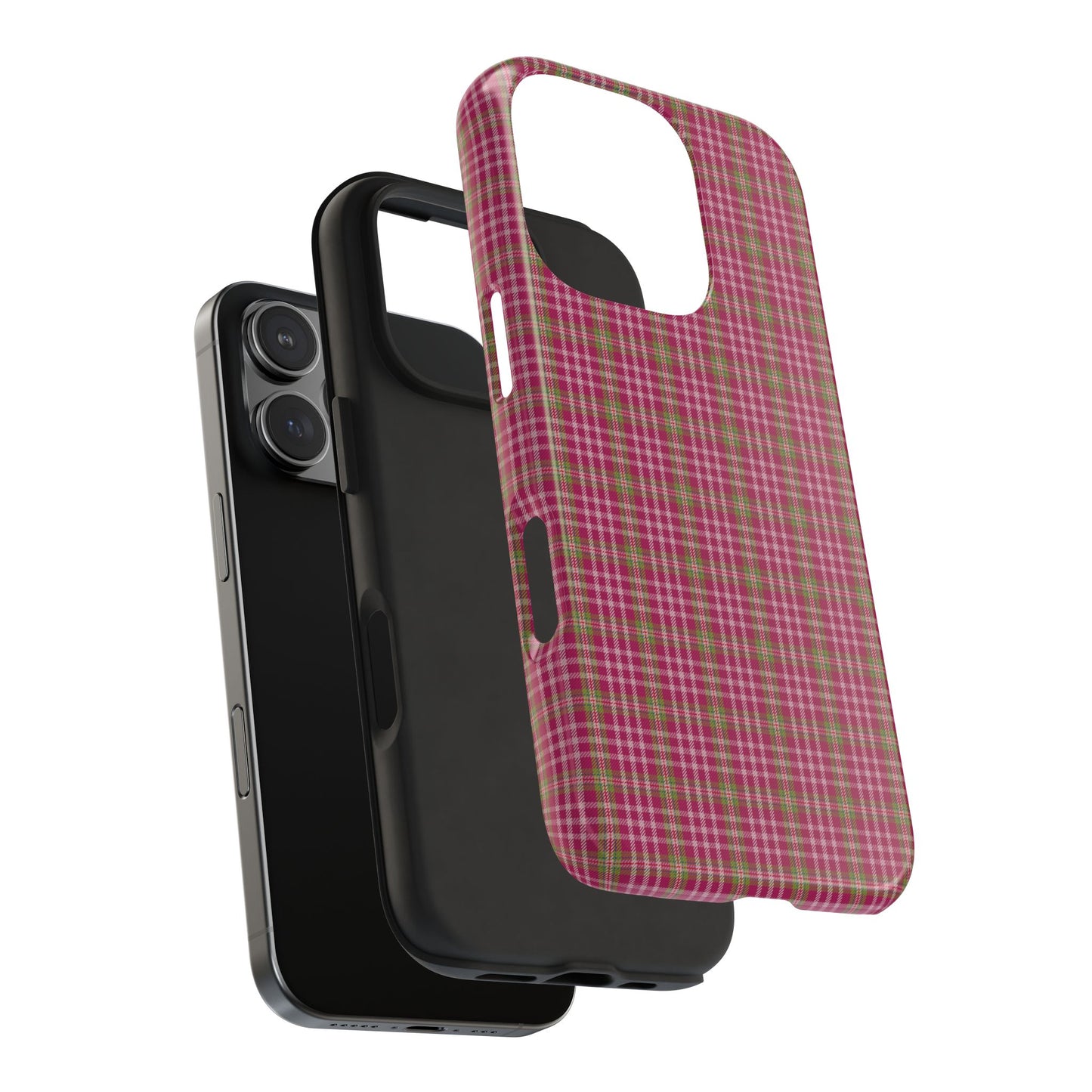 Stylish Tough Phone Cases - Protect Your Phone with Trendy Plaid Design, Gift for Her, Pink Plaid Design
