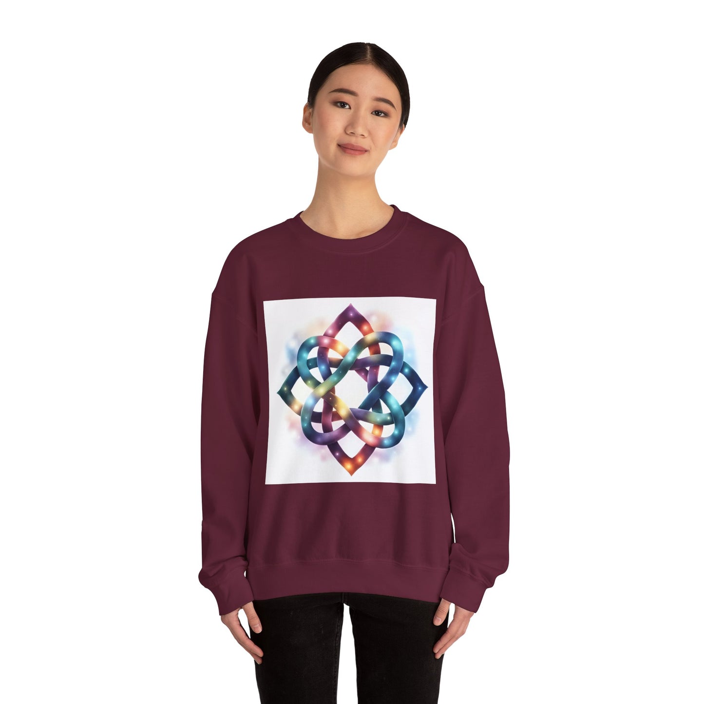 Colorful Infinity Knot Crewneck Sweatshirt | Cozy Unisex Sweatshirt for Every Occasion, Gift for Him, Her, Holidays, Casual Wear - Celtic Scents