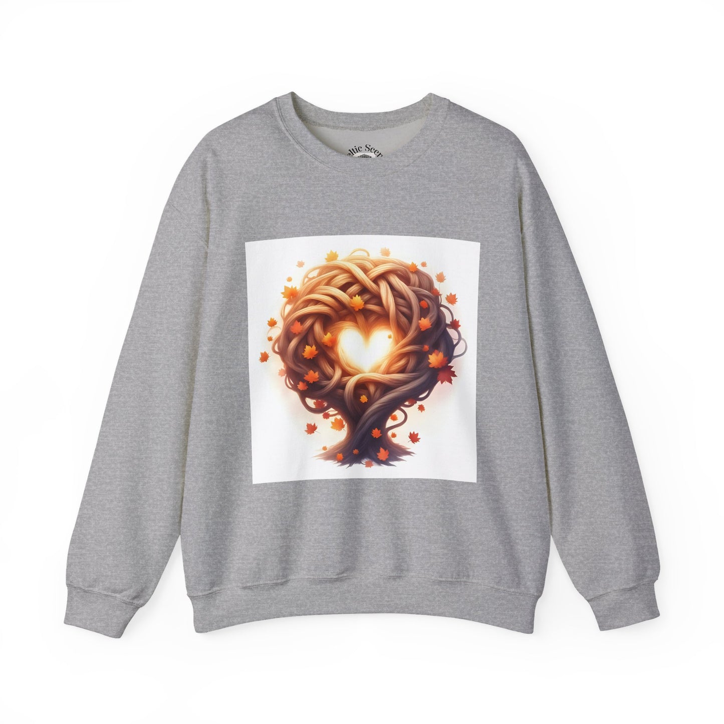 Heart Tree Crewneck Sweatshirt, Cozy Love Sweatshirt, Unisex Gift for Loved Ones, Fall Fashion, Nature-Inspired Apparel - Celtic Scents