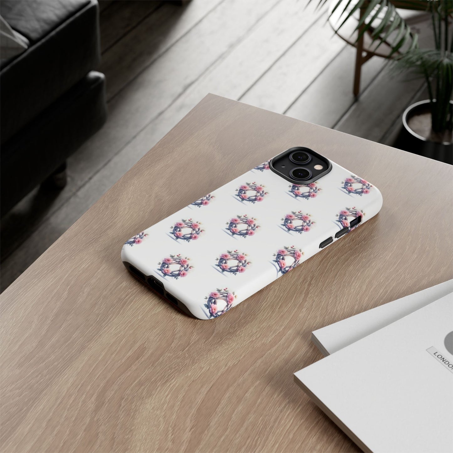 Floral Phone Case, Tough Cases for Women, Cute Celtic Knot Floral Design iPhone Cover, Gift for Her, Stylish Tech Accessories