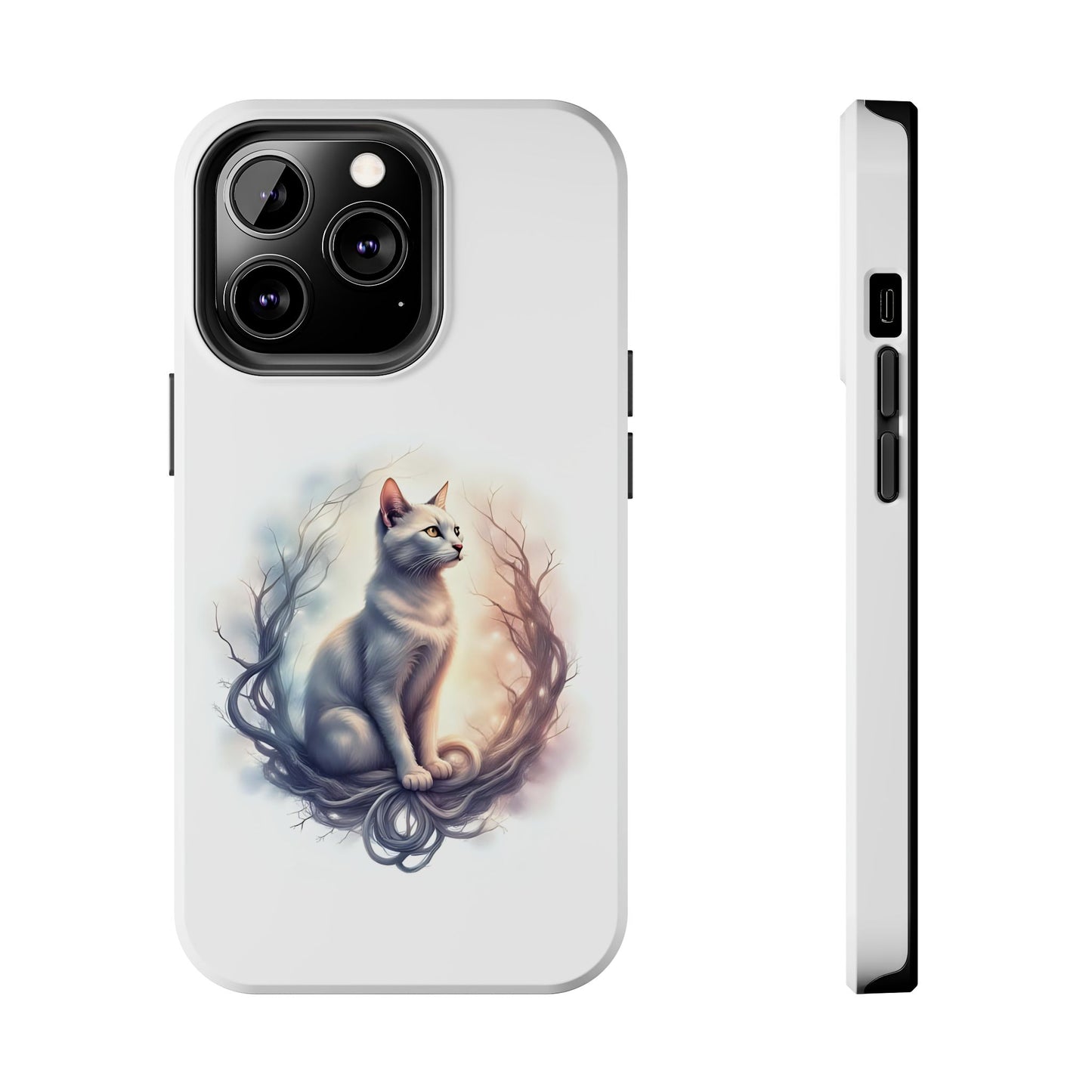 Artistic Cat Phone Case, Tough Phone Cases, Pet Lover Gift, Cat Lover Accessory, Unique Phone Cover, Protector Case - Celtic Scents