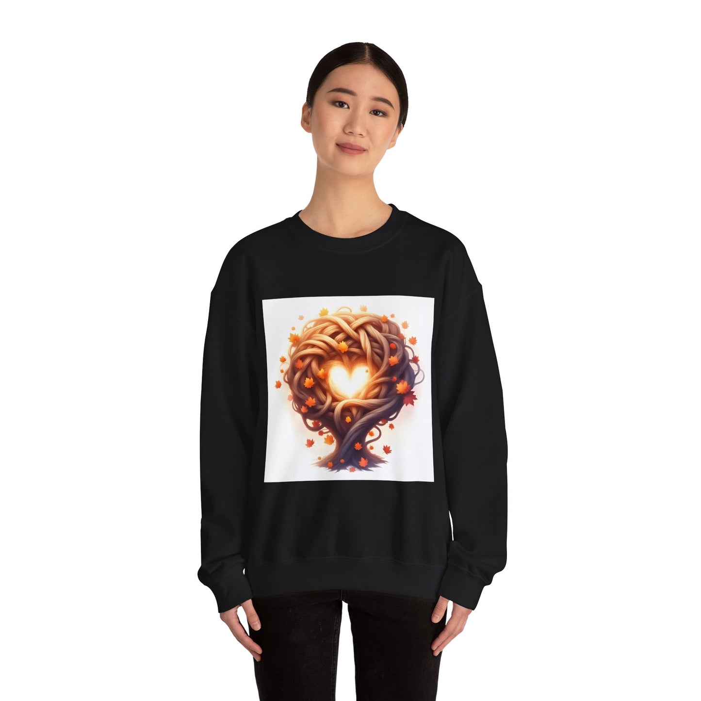 Heart Tree Crewneck Sweatshirt, Cozy Love Sweatshirt, Unisex Gift for Loved Ones, Fall Fashion, Nature-Inspired Apparel - Celtic Scents