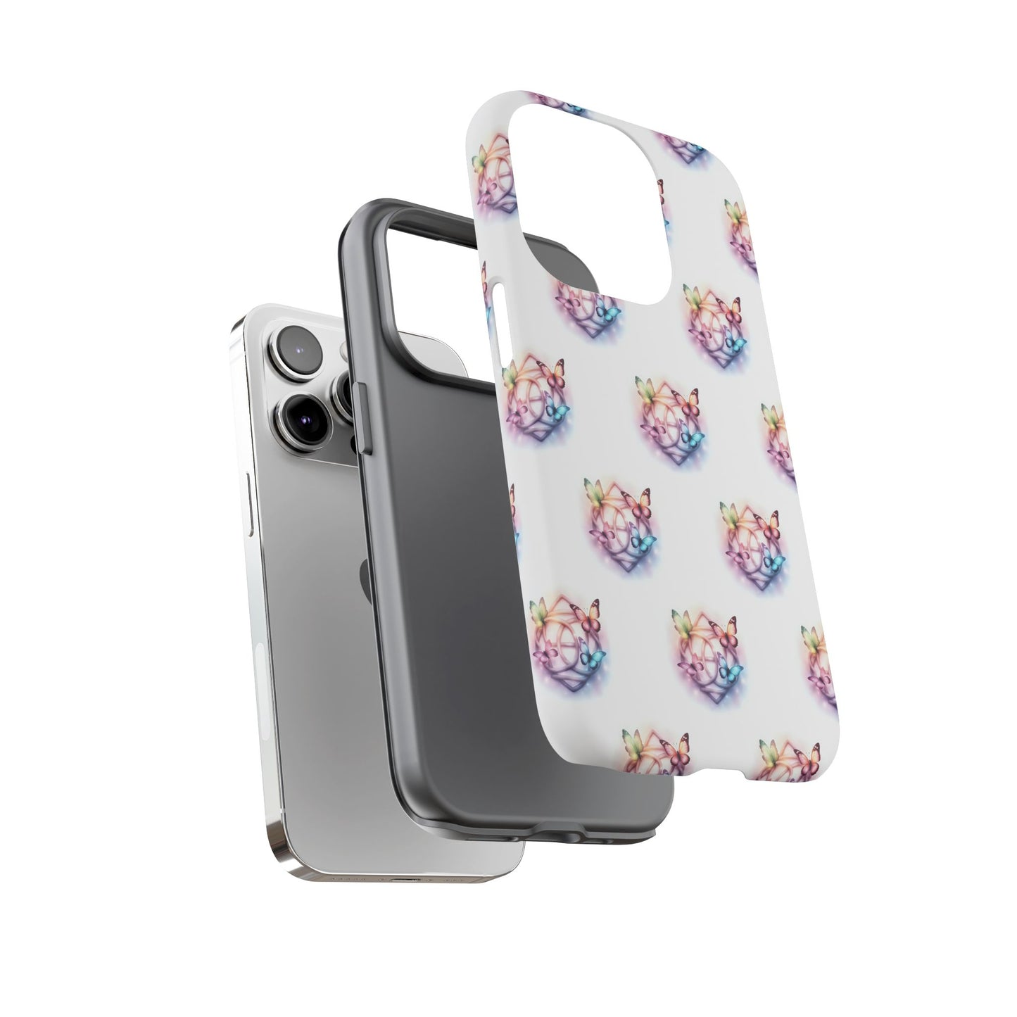 Colorful Butterflies Phone Case, Tough Cases, Cute Butterfly Lover Gift, Trendy Phone Cover, Nature Print Case