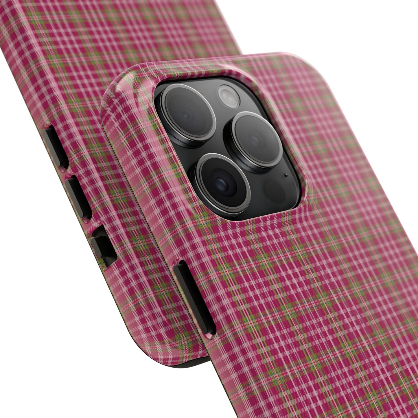 Stylish Tough Phone Cases - Protect Your Phone with Trendy Plaid Design, Gift for Her, Pink Plaid Design - Celtic Scents