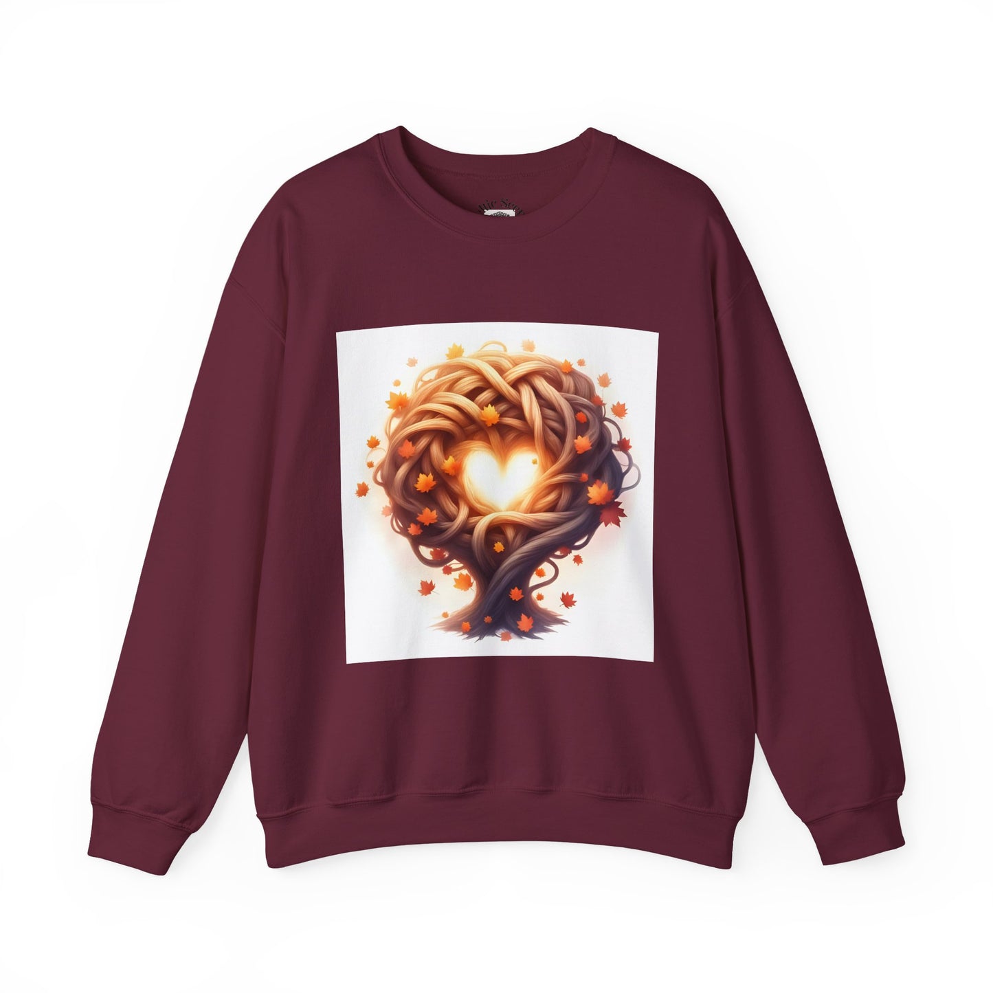 Heart Tree Crewneck Sweatshirt, Cozy Love Sweatshirt, Unisex Gift for Loved Ones, Fall Fashion, Nature-Inspired Apparel - Celtic Scents