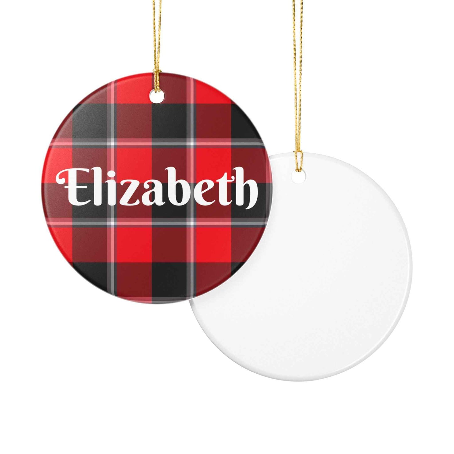 Personalized Plaid Ornament, Custom Holiday Decor, Christmas Gift, Family Keepsake, Unique Home Decoration