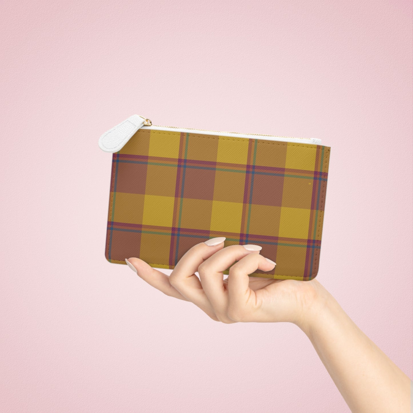 Personalized Plaid Mini Clutch Bag, Custom Name Clutch, Stylish Accessory, Trendy Gift, Fall Fashion - Celtic Scents