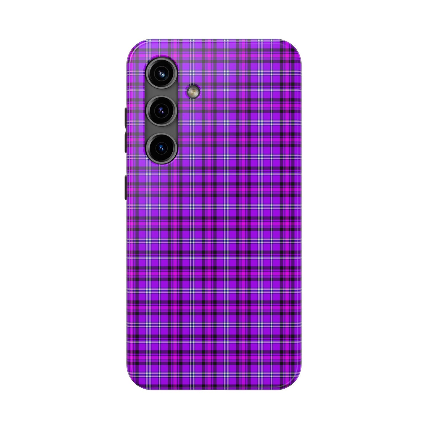 Purple Plaid Stylish Tough Phone Cases, Durable Phone Cover, Protective Case, Trendy Design, Gifts for Her - Celtic Scents