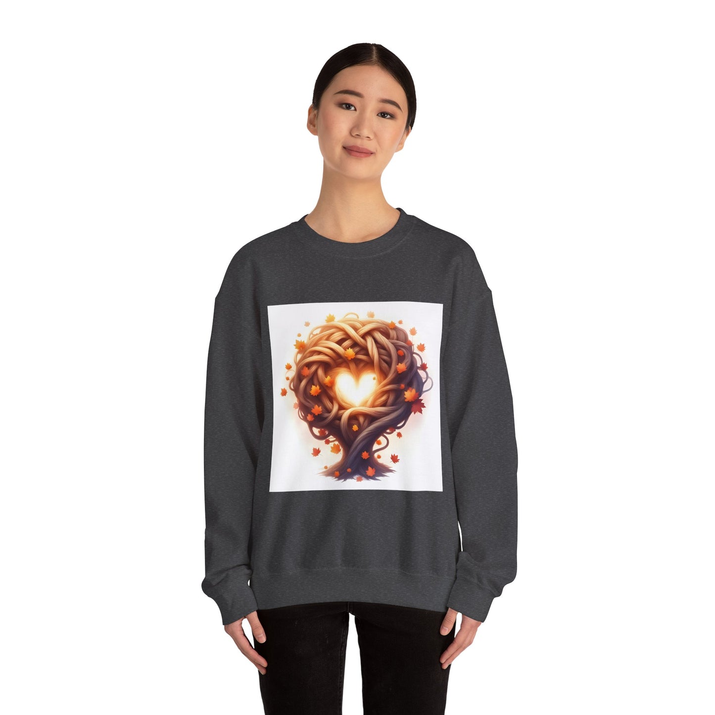 Heart Tree Crewneck Sweatshirt, Cozy Love Sweatshirt, Unisex Gift for Loved Ones, Fall Fashion, Nature-Inspired Apparel - Celtic Scents