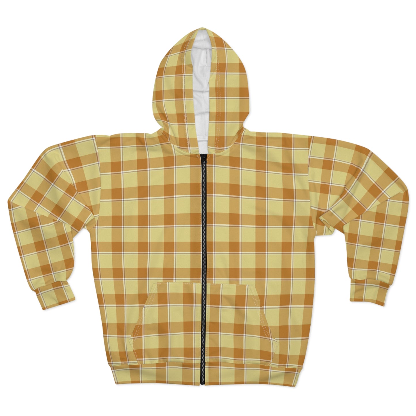Stylish Unisex Zip Hoodie in Warm Plaid, Cozy Layering, Perfect Gift, Casual Fashion, Autumn & Winter Essential, Outdoor Adventures - Celtic Scents