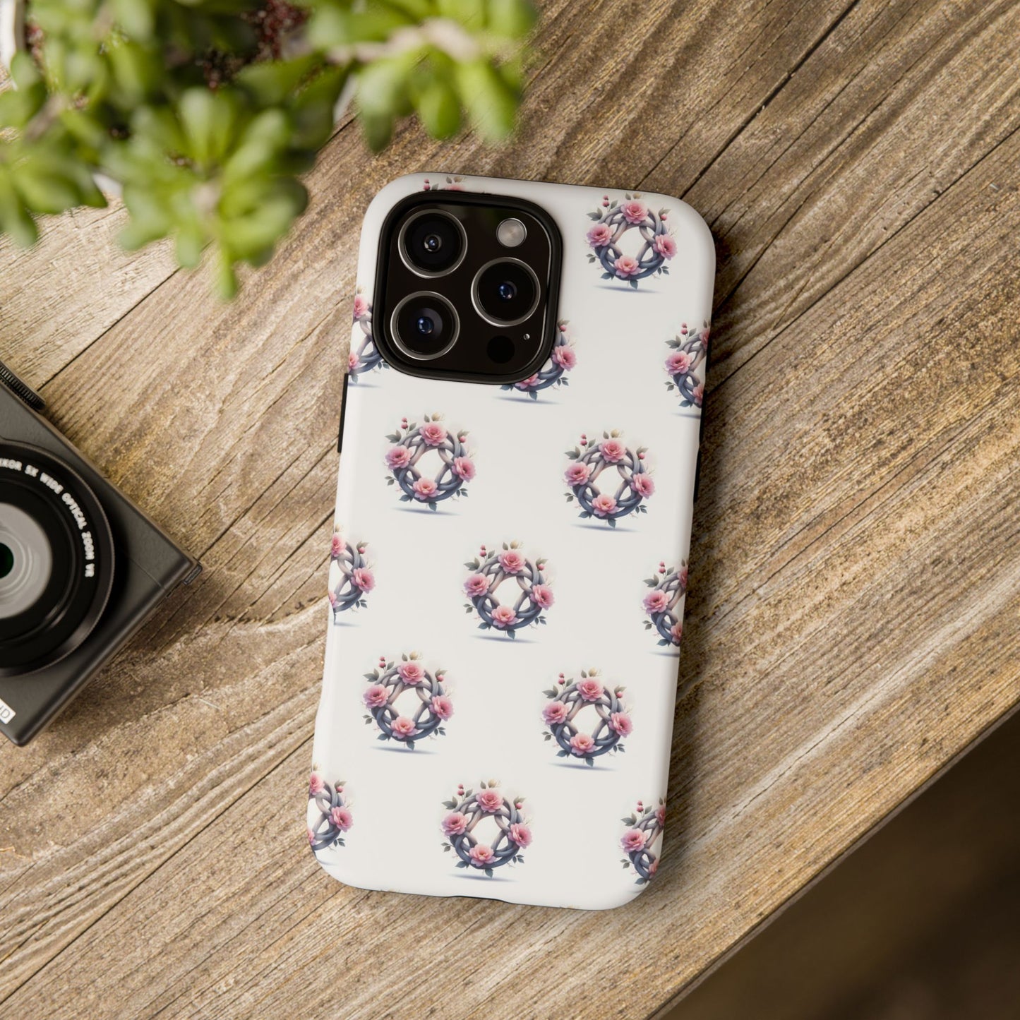 Floral Phone Case, Tough Cases for Women, Cute Celtic Knot Floral Design iPhone Cover, Gift for Her, Stylish Tech Accessories