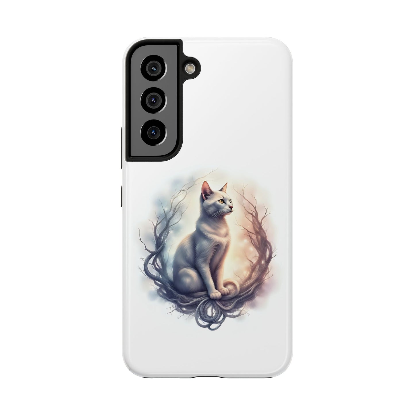 Artistic Cat Phone Case, Tough Phone Cases, Pet Lover Gift, Cat Lover Accessory, Unique Phone Cover, Protector Case - Celtic Scents