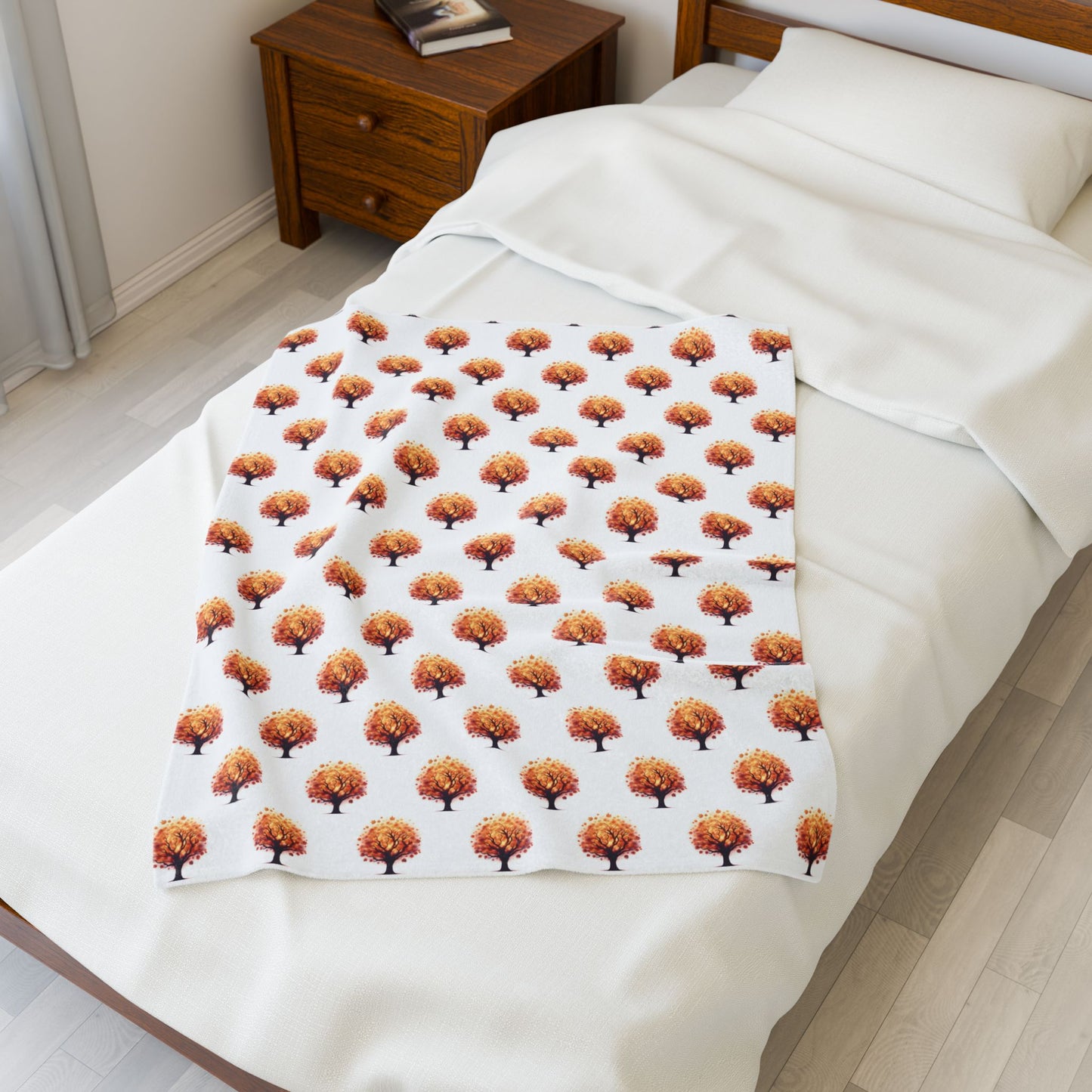 Cozy Velveteen Plush Blanket with Autumn Tree Design, Soft Throw for Home Decor, Gifts, Fall Decor, Warm Blanket, Couch Blanket - Celtic Scents