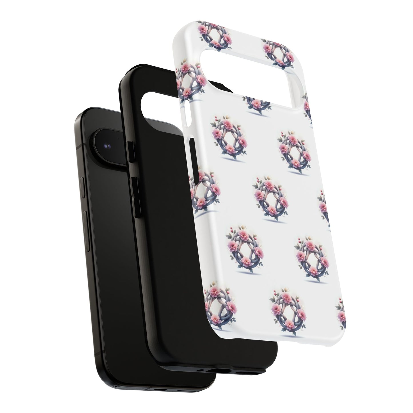 Floral Phone Case, Tough Cases for Women, Cute Celtic Knot Floral Design iPhone Cover, Gift for Her, Stylish Tech Accessories