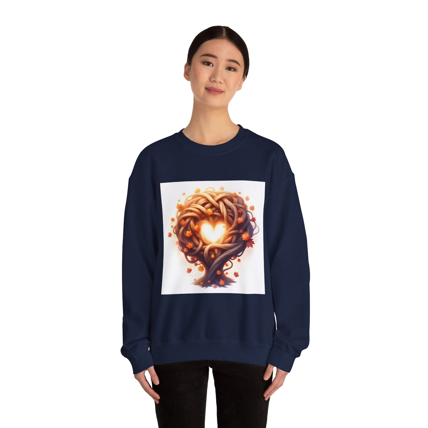 Heart Tree Crewneck Sweatshirt, Cozy Love Sweatshirt, Unisex Gift for Loved Ones, Fall Fashion, Nature-Inspired Apparel - Celtic Scents