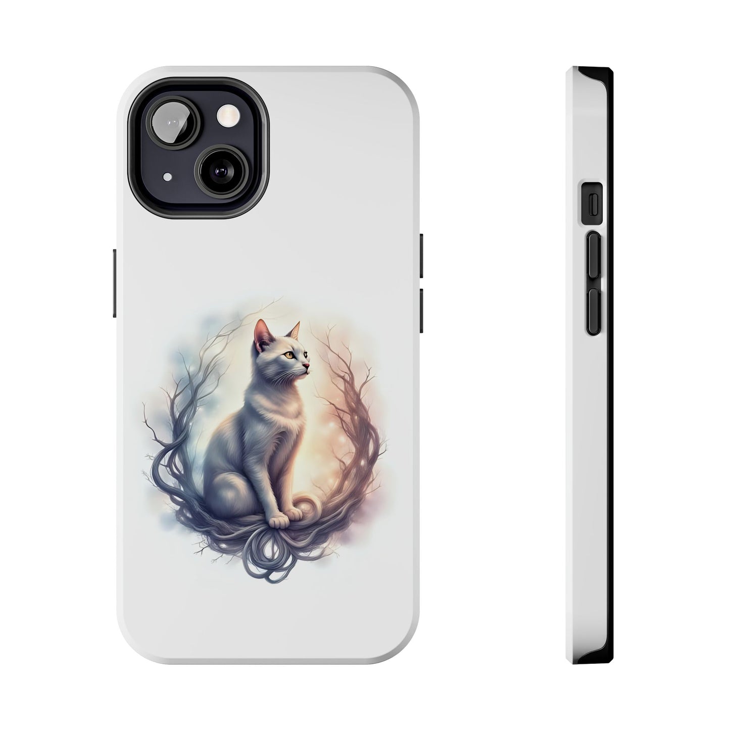 Artistic Cat Phone Case, Tough Phone Cases, Pet Lover Gift, Cat Lover Accessory, Unique Phone Cover, Protector Case - Celtic Scents