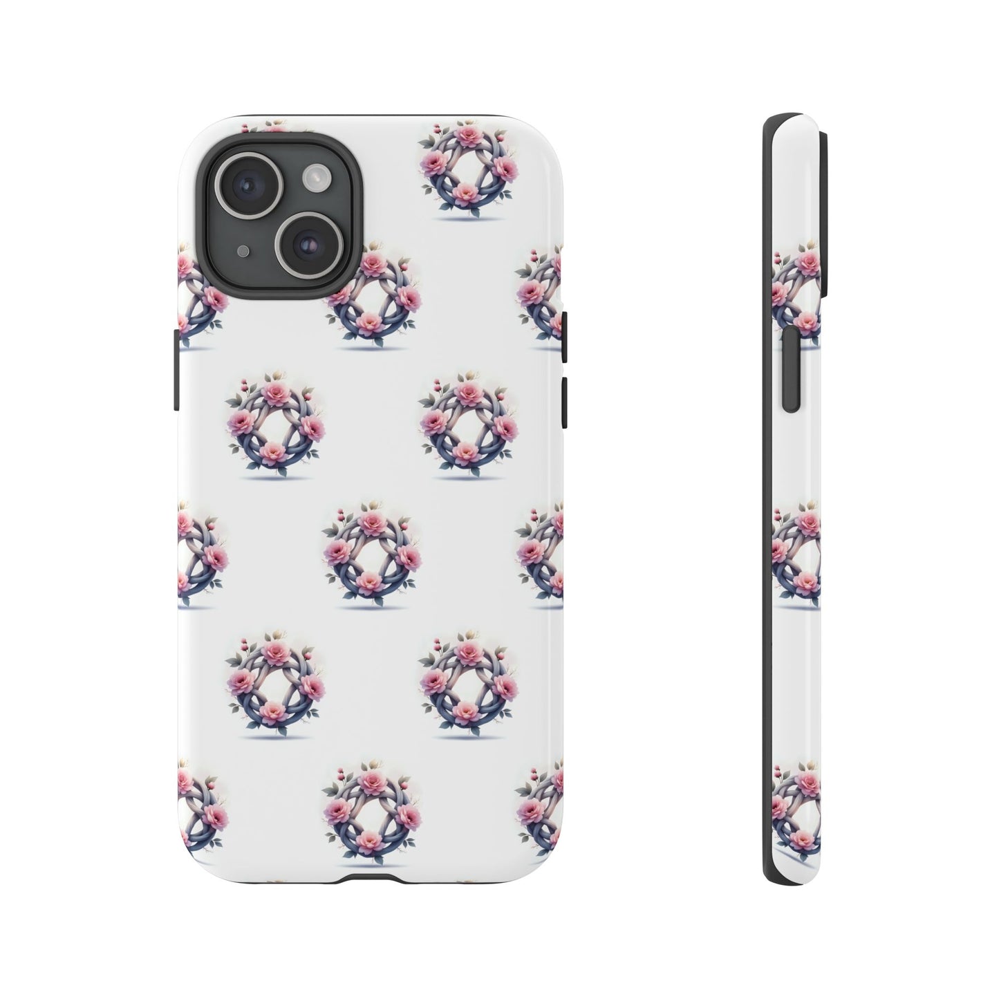 Floral Phone Case, Tough Cases for Women, Cute Celtic Knot Floral Design iPhone Cover, Gift for Her, Stylish Tech Accessories