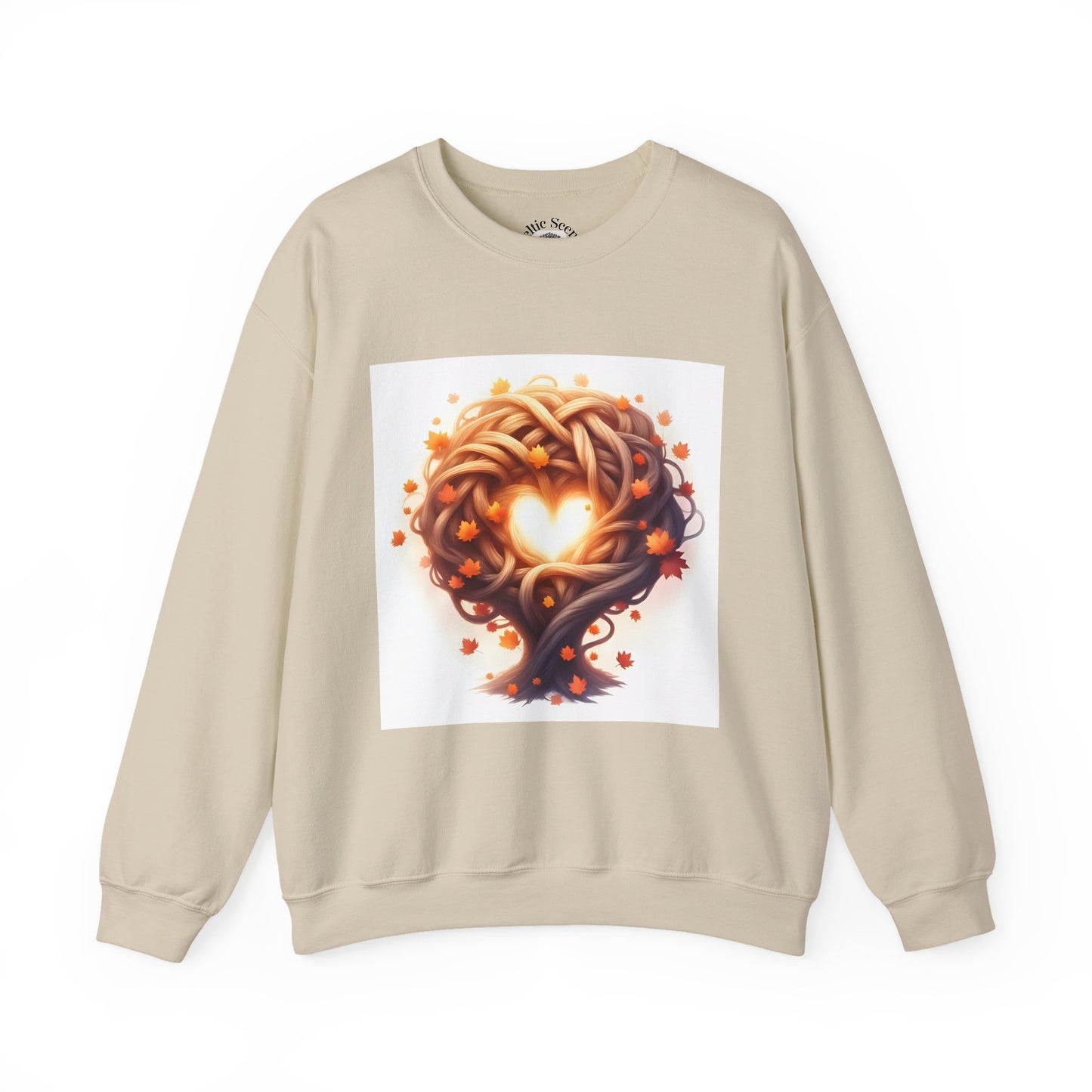 Heart Tree Crewneck Sweatshirt, Cozy Love Sweatshirt, Unisex Gift for Loved Ones, Fall Fashion, Nature-Inspired Apparel - Celtic Scents