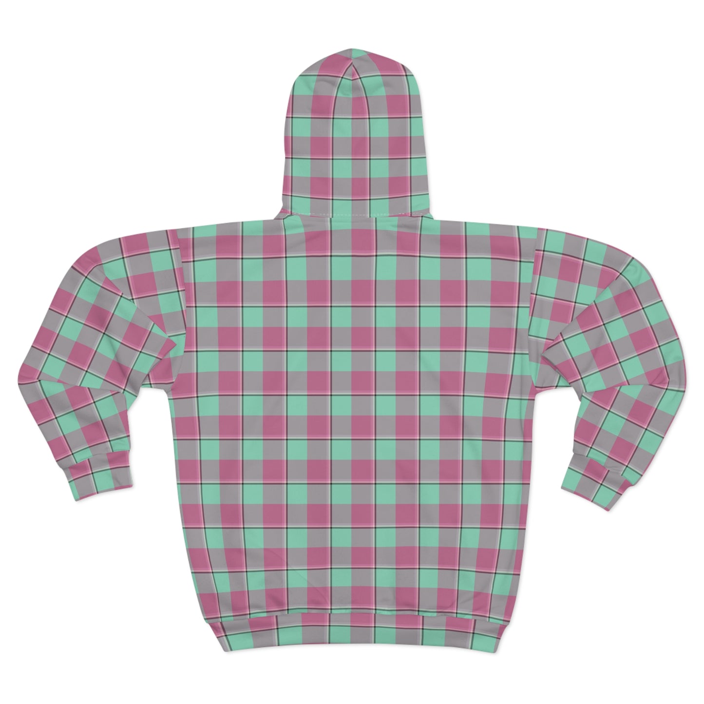 Charming Plaid Unisex Zip Hoodie, Cozy Casual Wear, Gift for Friends, Fall Fashion, Layered Style, Holiday Wardrobe - Celtic Scents