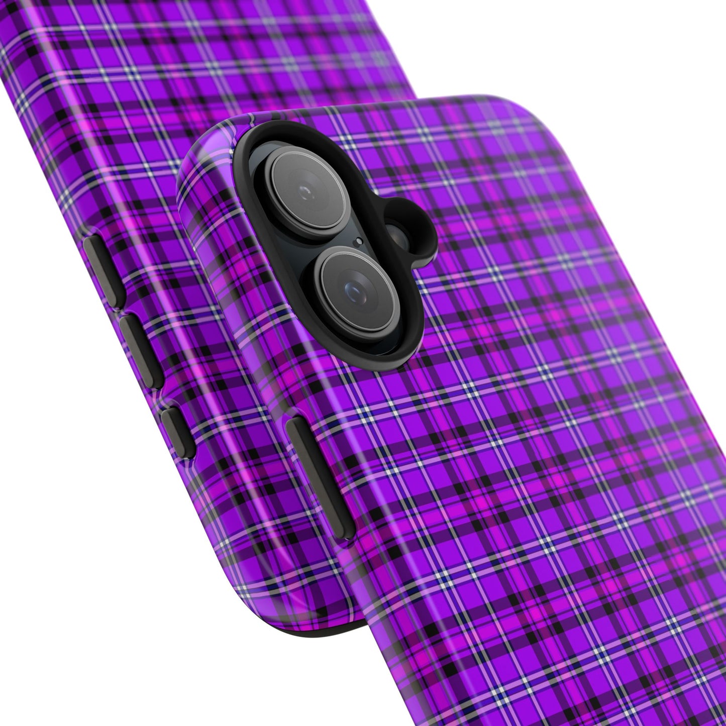 Purple Plaid Stylish Tough Phone Cases, Durable Phone Cover, Protective Case, Trendy Design, Gifts for Her