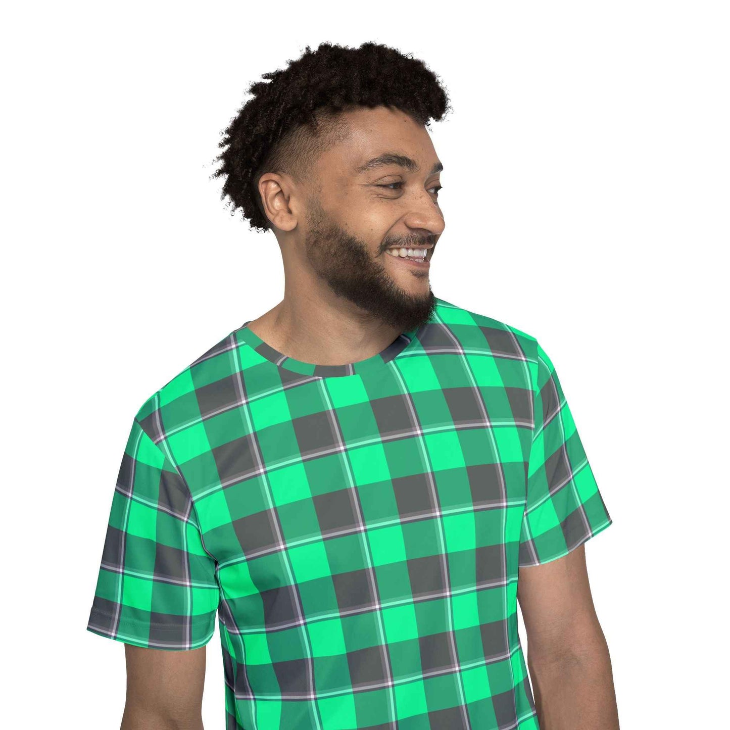 Men's Sports Jersey with Personalized Plaid Design, Casual Wear, Unique Gift for Him