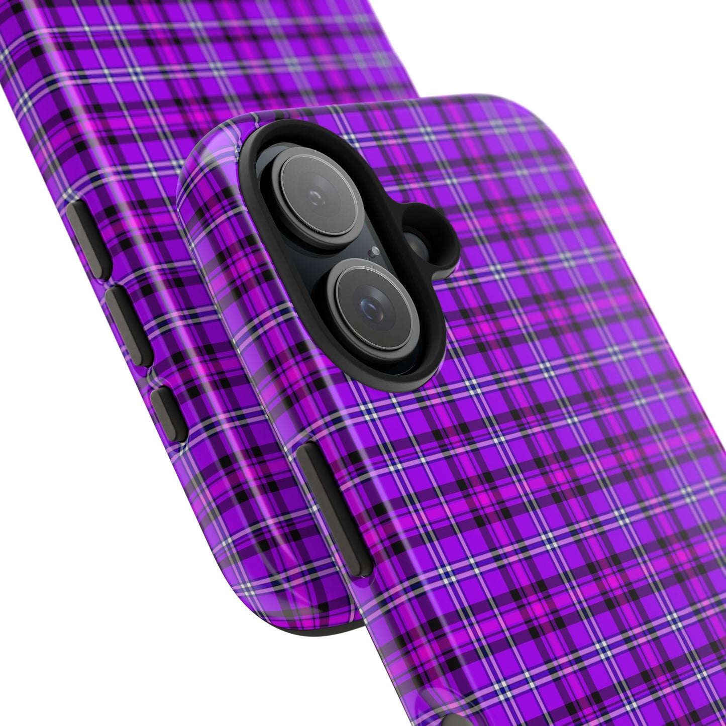 Purple Plaid Stylish Tough Phone Cases, Durable Phone Cover, Protective Case, Trendy Design, Gifts for Her