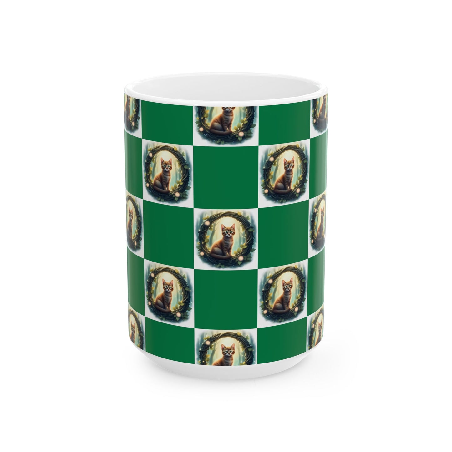 Festive Cat Ceramic Mug - Perfect for Animal Lovers, Christmas Gift, Holiday Coffee Mug, Cozy Home Decor, Cute Tea Cup - Celtic Scents