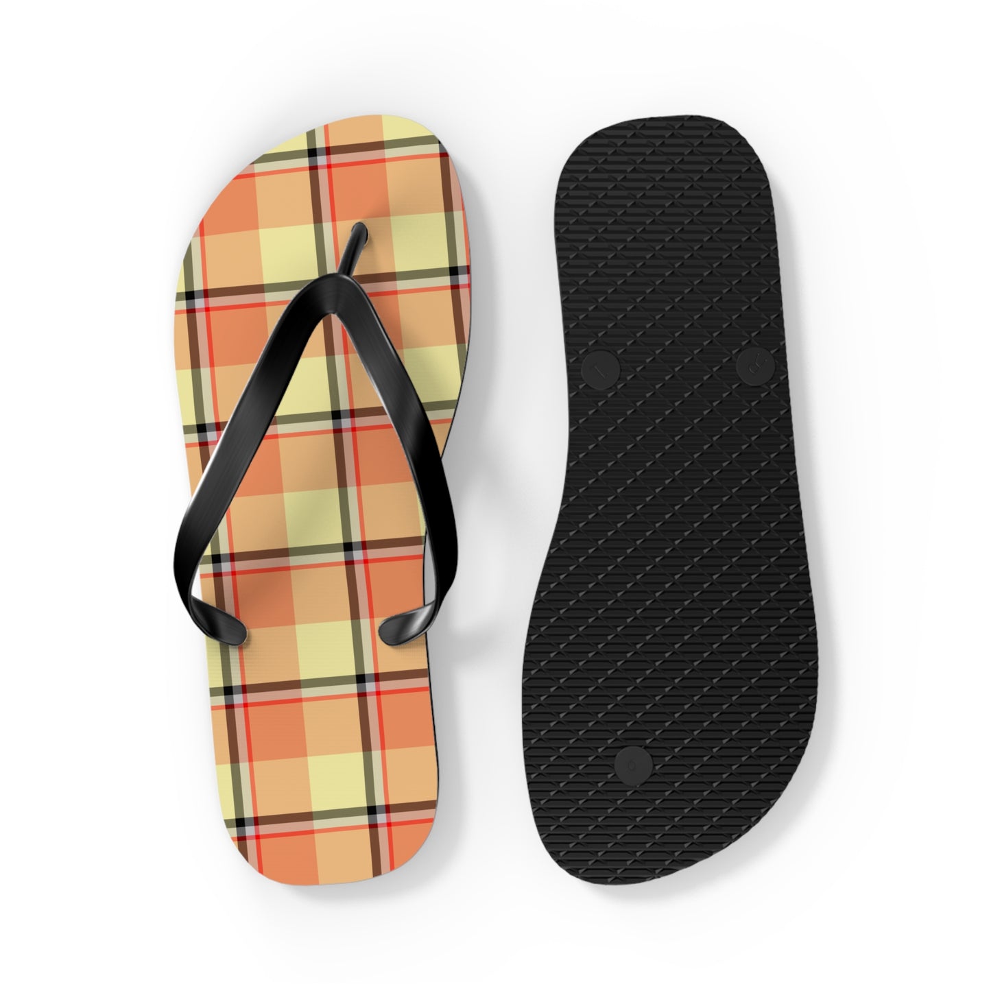 Stylish Plaid Flip Flops for Summer, BeachFootwear, Vacation Sandals, Casual Slip-On Shoes - Celtic Scents