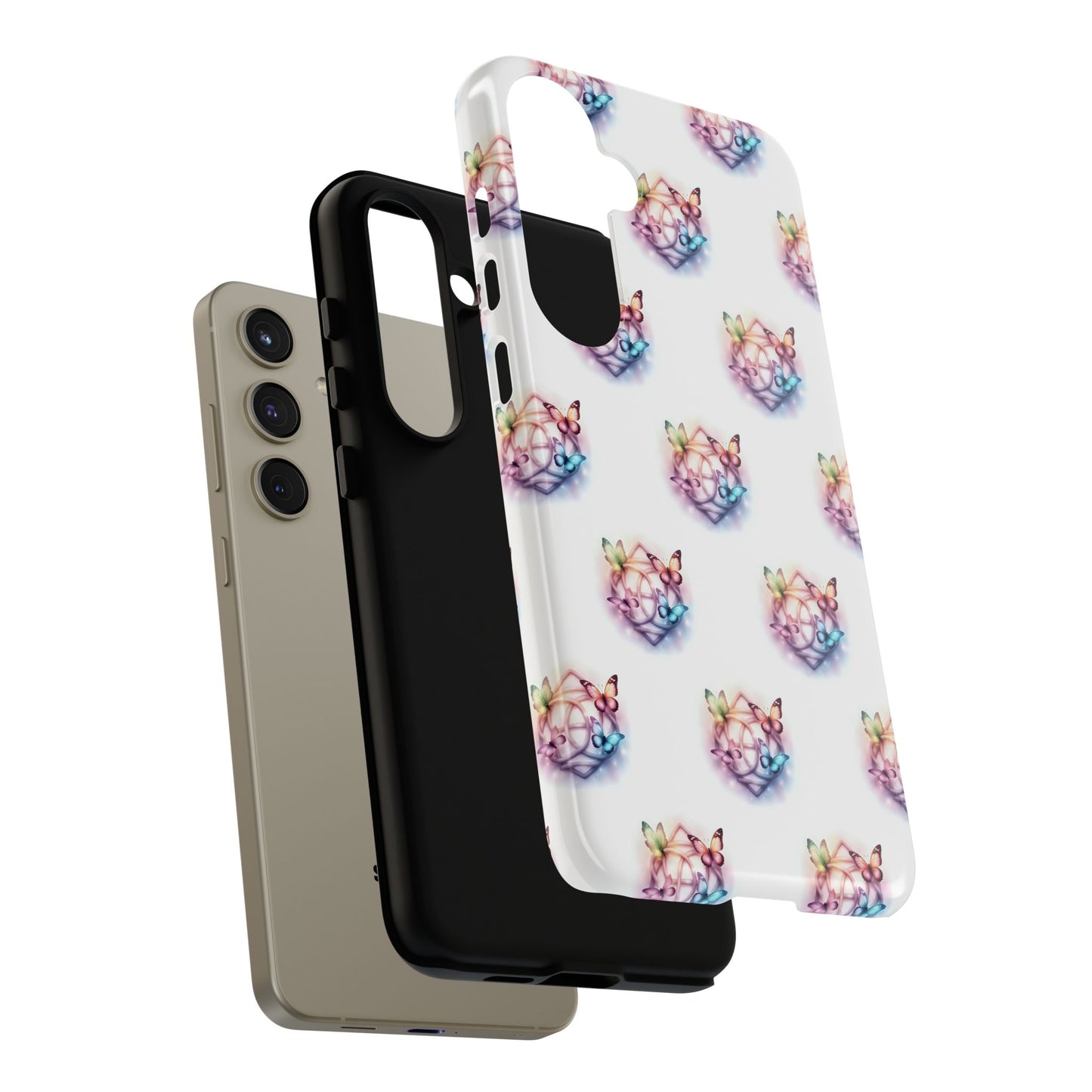 Colorful Butterflies Phone Case, Tough Cases, Cute Butterfly Lover Gift, Trendy Phone Cover, Nature Print Case