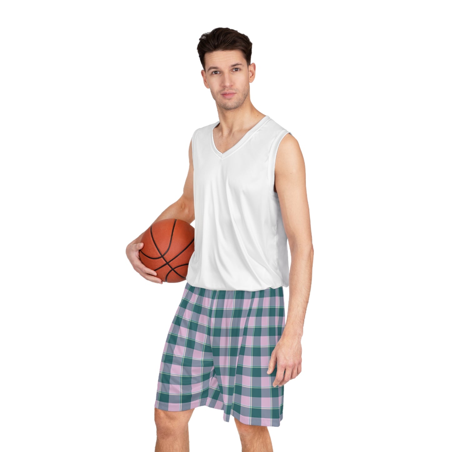 Ming and Melanie Plaid Basketball Shorts, Casual Activewear, Athletes, Lightweight Gym Shorts
