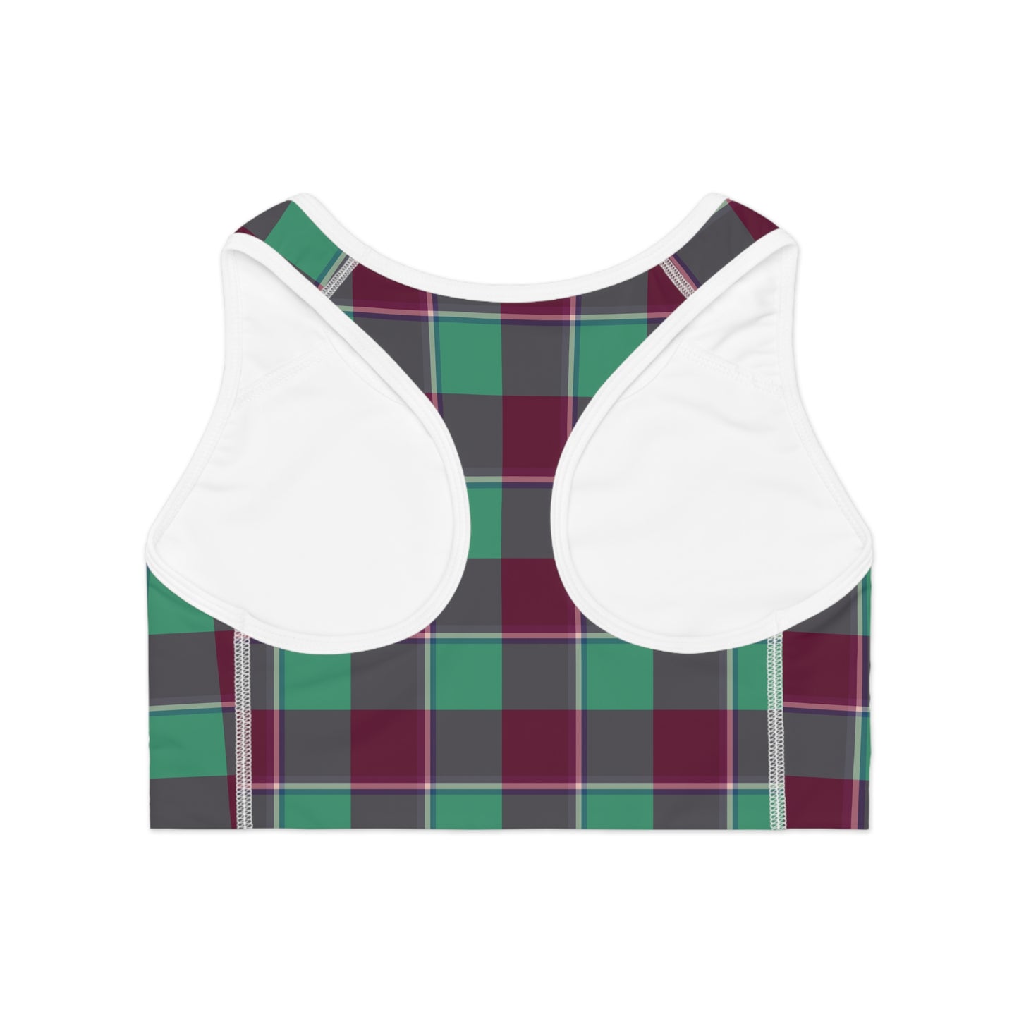 Plaid Pattern Sports Bra, Stylish Activewear, Gymwear, Workout Top, Fitness Apparel, Training Bra - Celtic Scents