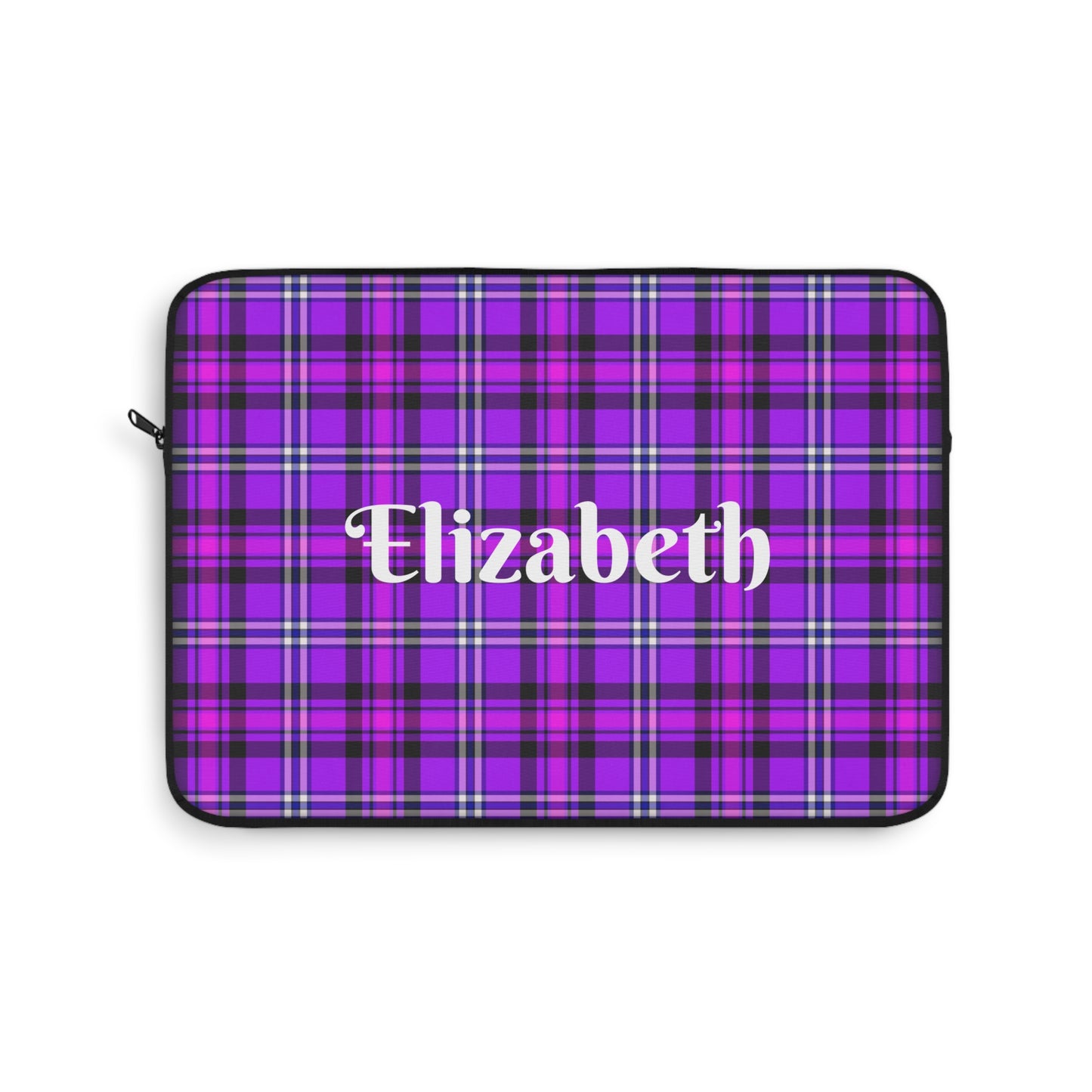 Personalized Purple Plaid Laptop Sleeve, Custom Tech Case, Stylish Laptop Cover - Celtic Scents