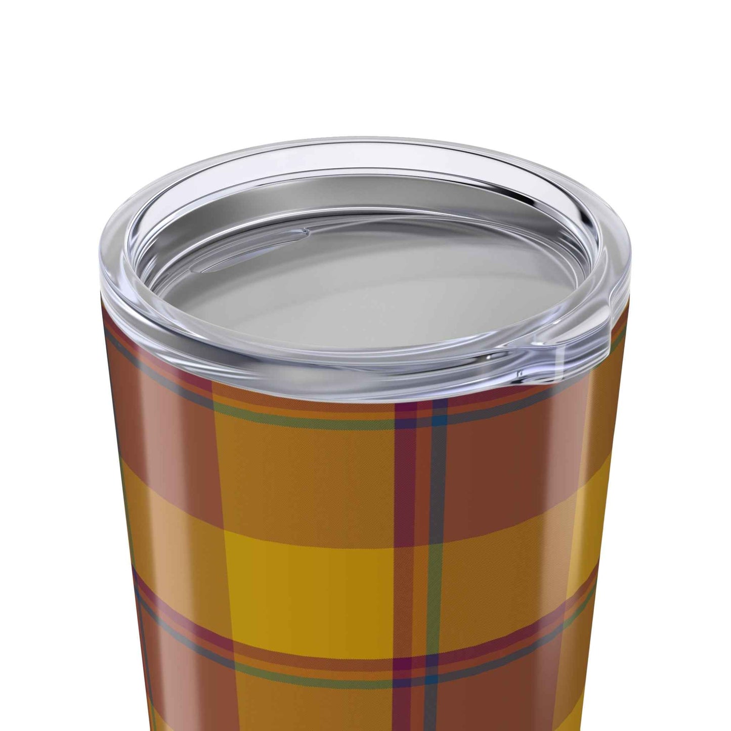 Autumn Plaid Tumbler 20oz - Cozy Travel Mug, Fall Drinkware, Rustic Kitchen Decor, Gift for Him or Her, Thanksgiving/Harvest Favor