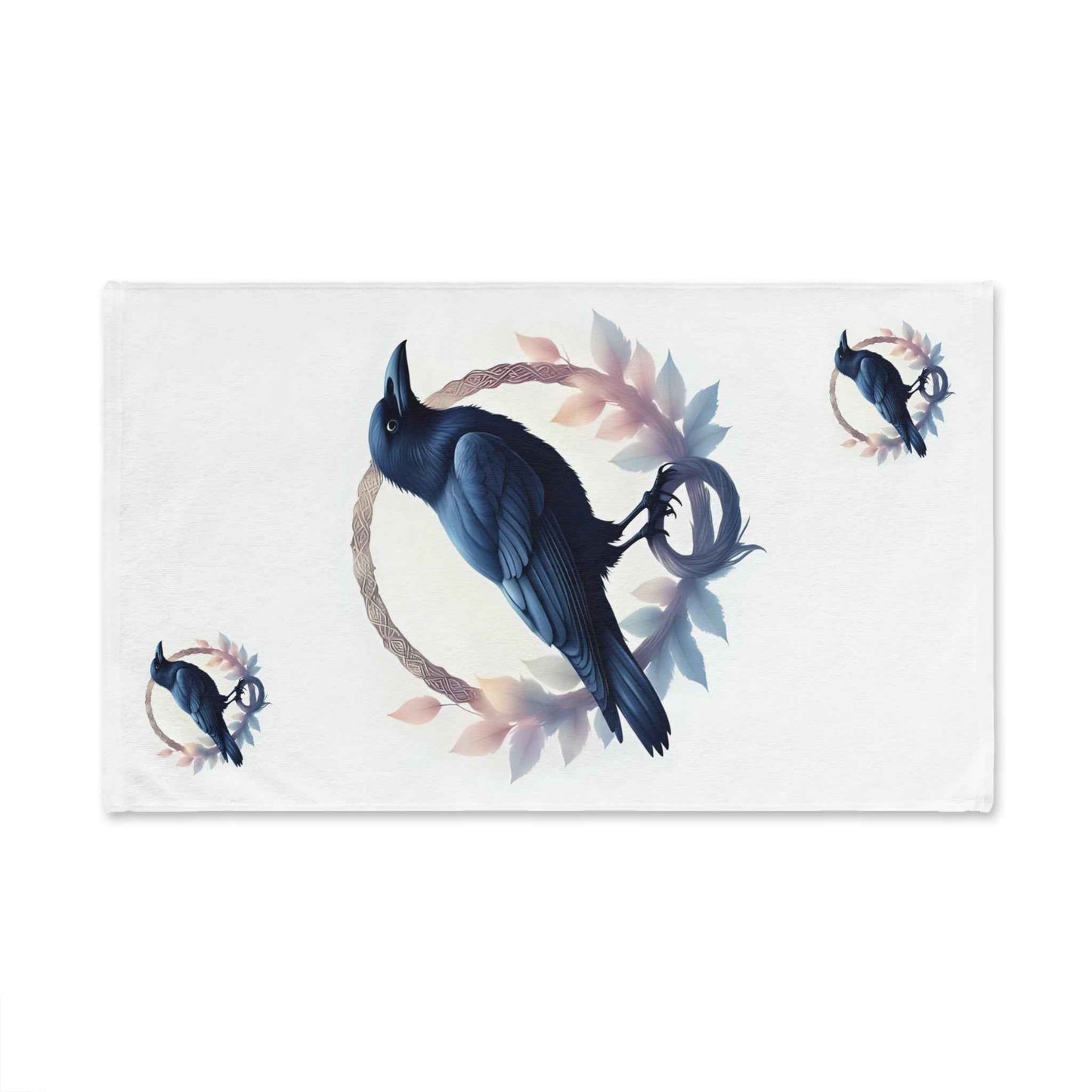 Raven Artwork Hand Towel, Dark Aesthetic Kitchen Towel, Gothic Bathroom Decor, Bird Lovers Gift, Fantasy Home Accent