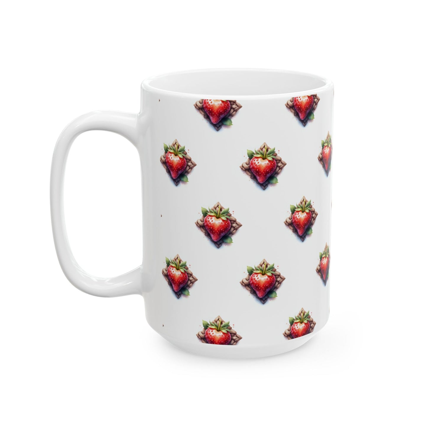 Strawberry Delight Ceramic Mug, Cute Coffee Cup, Gift for Food Lovers, Perfect for Birthdays, Kitchen Decor, 11oz and 15oz - Celtic Scents