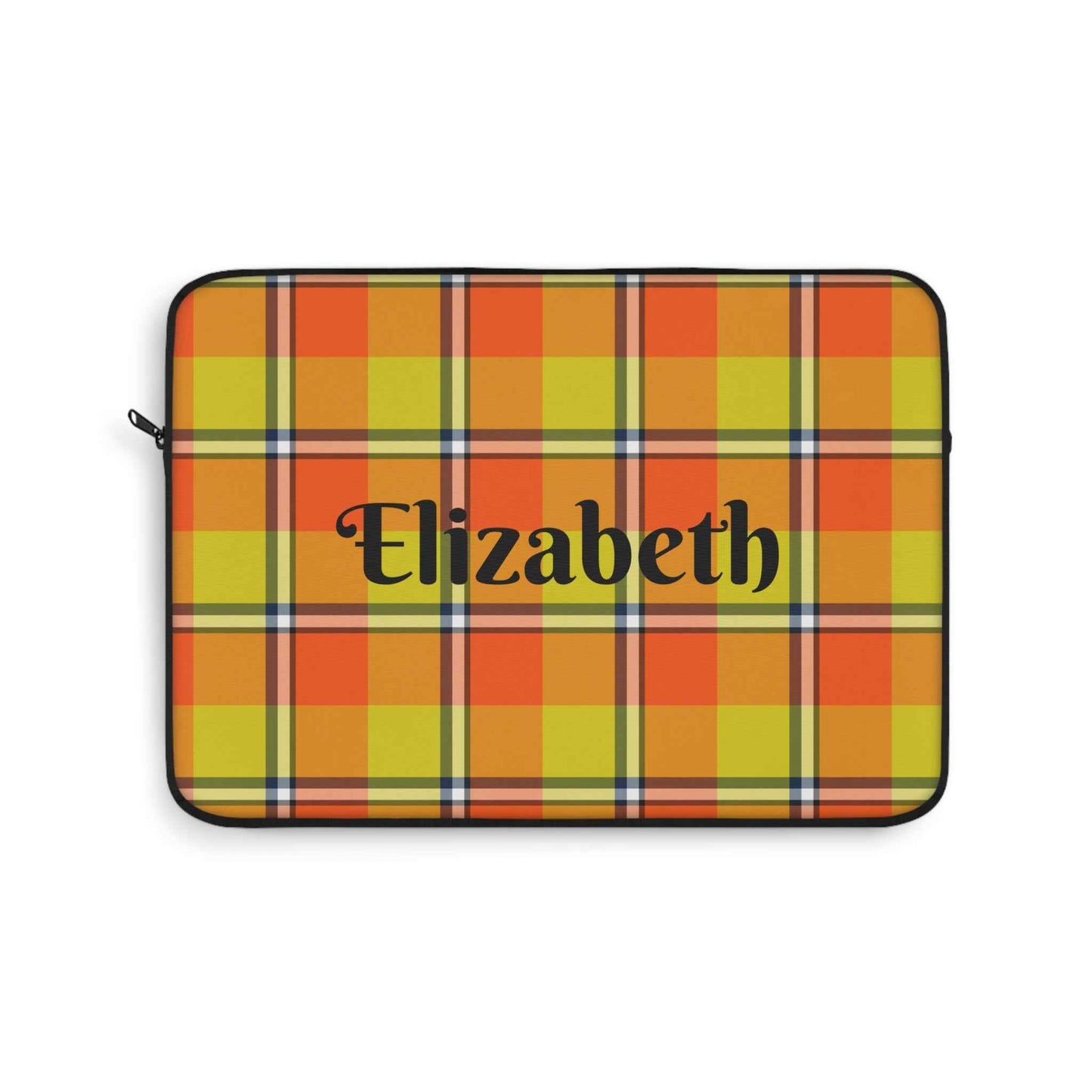 Personalized Laptop Sleeve, Custom Plaid Tech Case, Trendy Accessory, Laptop Bag