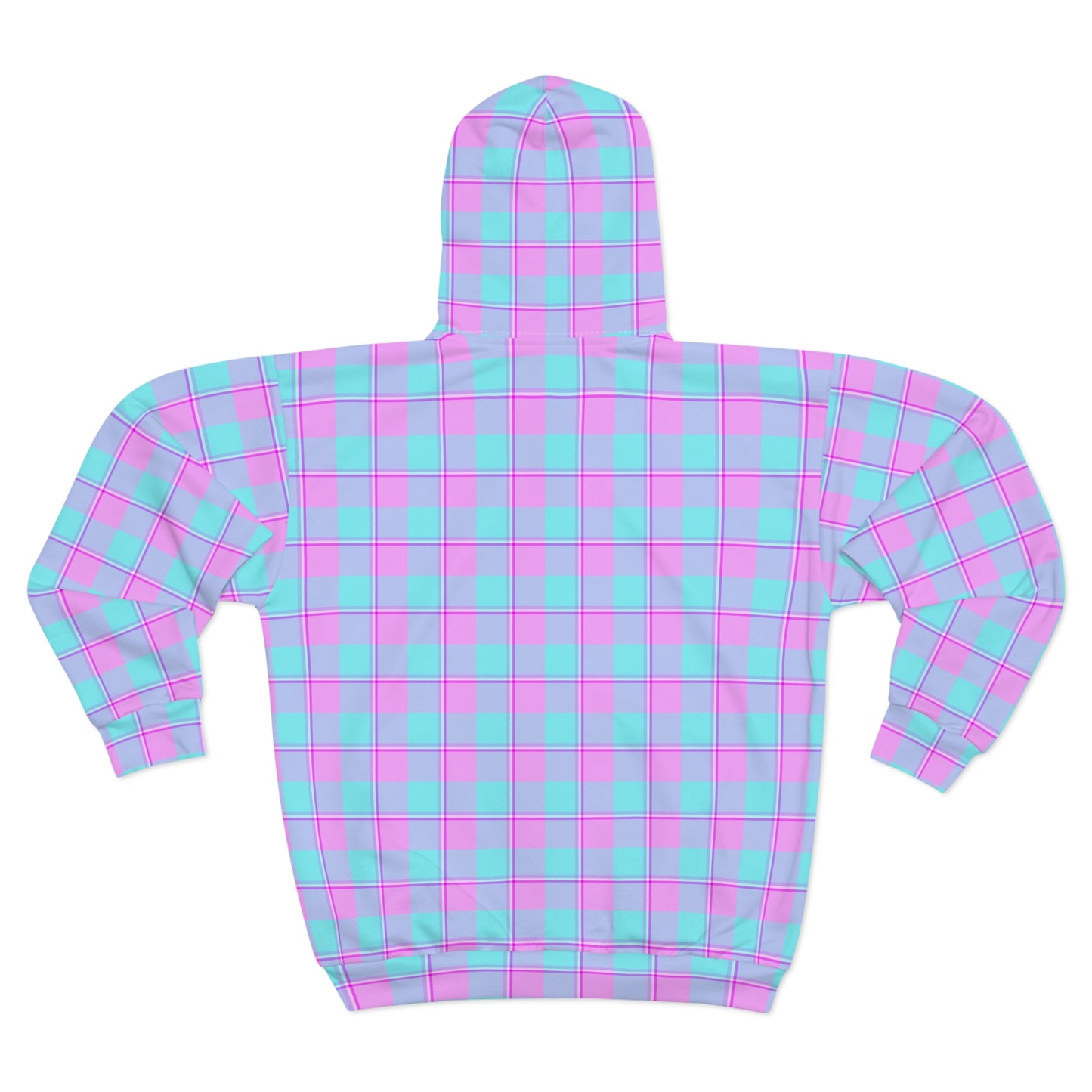 Pastel Plaid Unisex Zip Hoodie, Cozy Casual Spring Jacket, Perfect Gift for Birthdays, Festivals, Everyday Wear, Trendy Streetwear - Celtic Scents