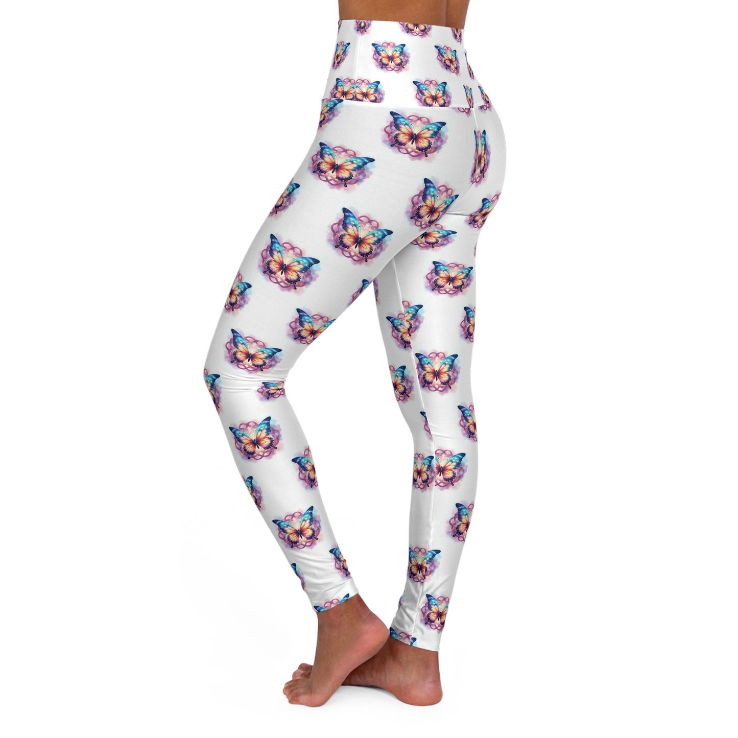 Colorful Butterfly Celtic Knot High Waisted Yoga Leggings | Activewear for Yoga, Fitness, Gym, Athleisure, Gifts - Celtic Scents