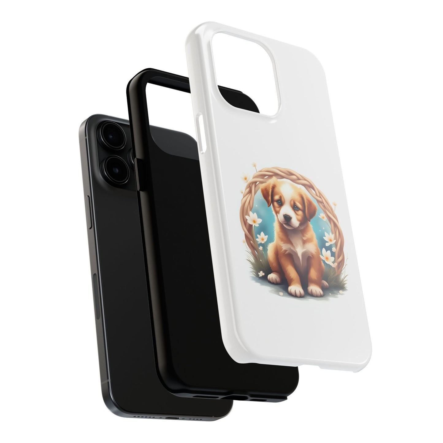 Cute Puppy Phone Case, Tough Case for Dog Lovers, Pet Gift, Protector Case for iPhone, Custom Phone Cover - Celtic Scents